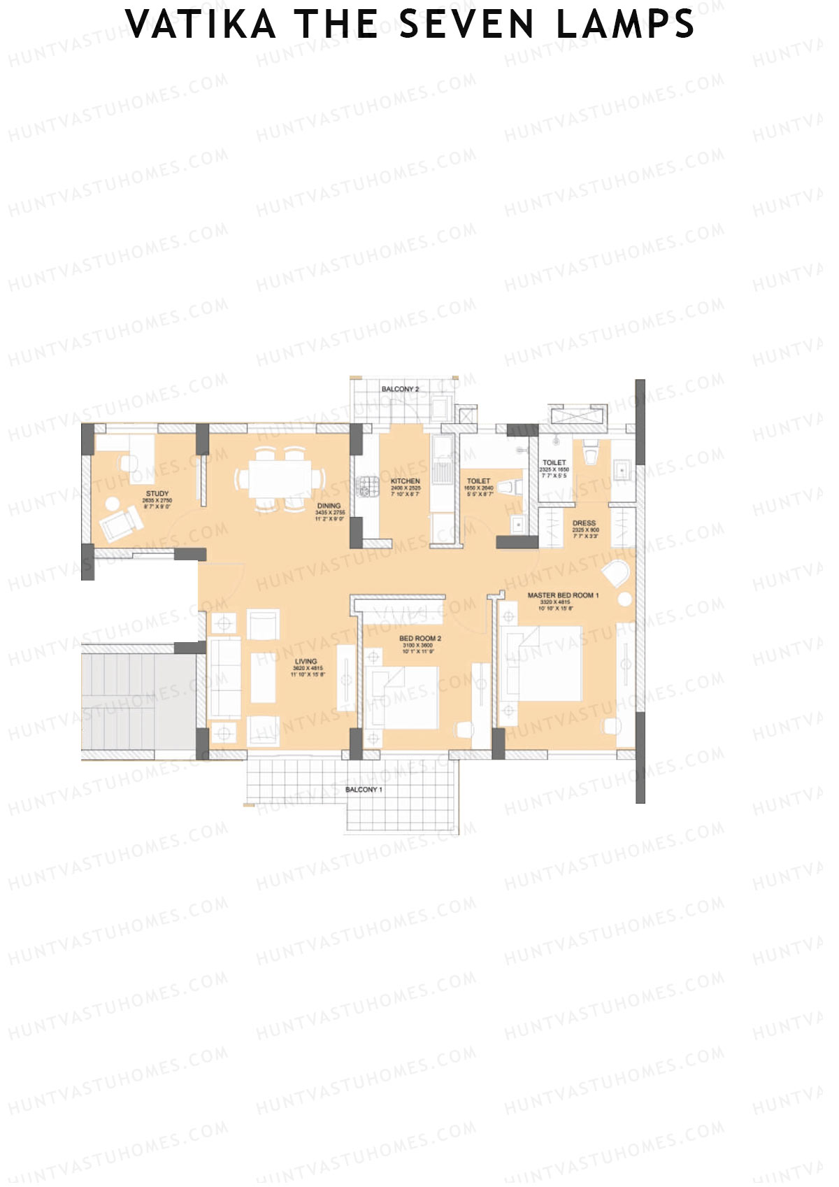 Vatika The Seven Lamps Tower Life Unit 1 Floor Plan