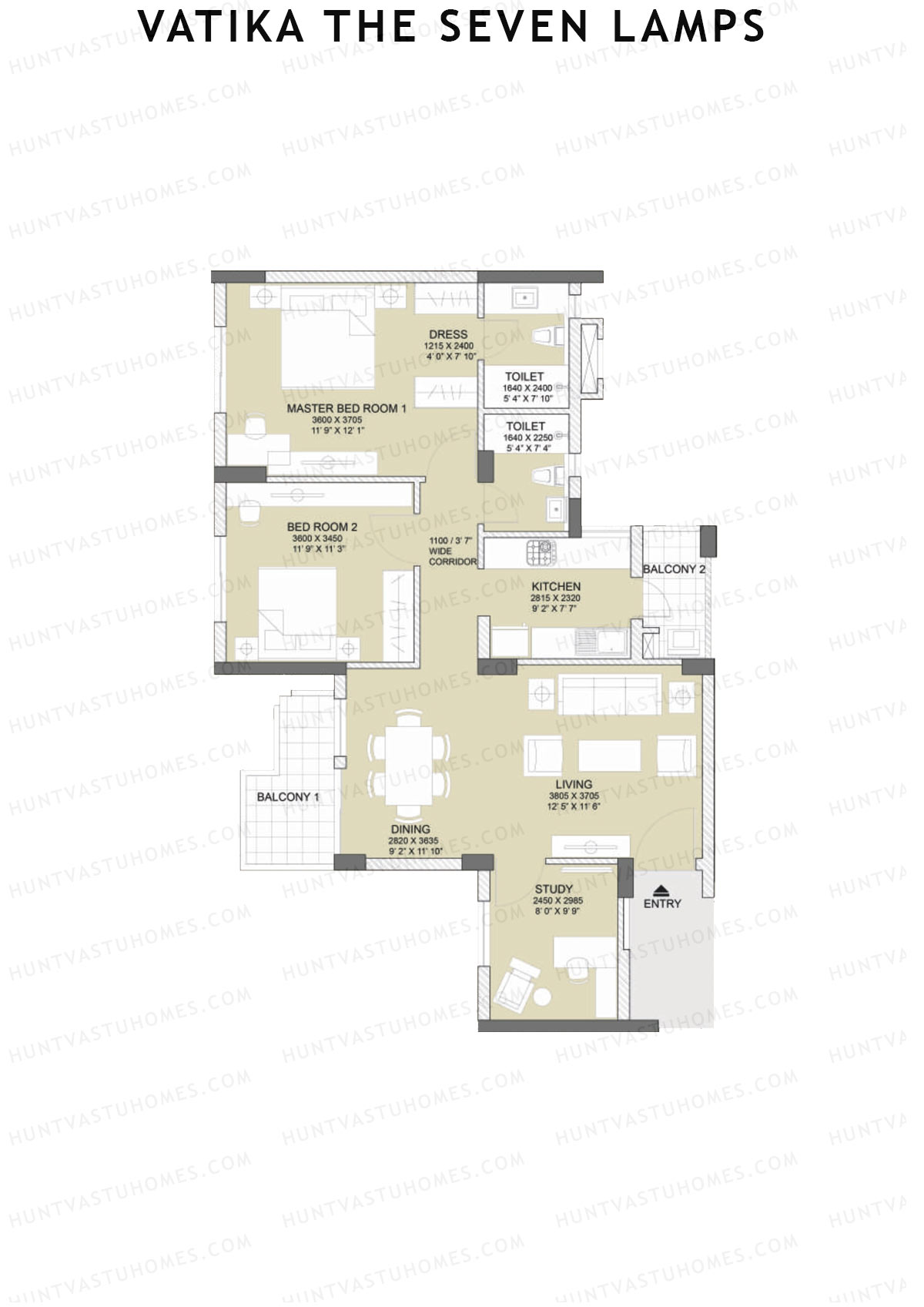 Vatika The Seven Lamps Memory Unit 5 Floor Plan