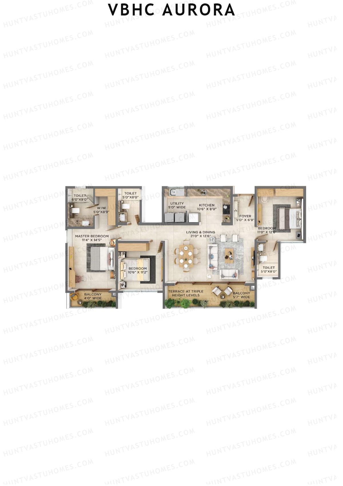 VBHC Aurora Block A Unit 1 (Type 1) Floor Plan