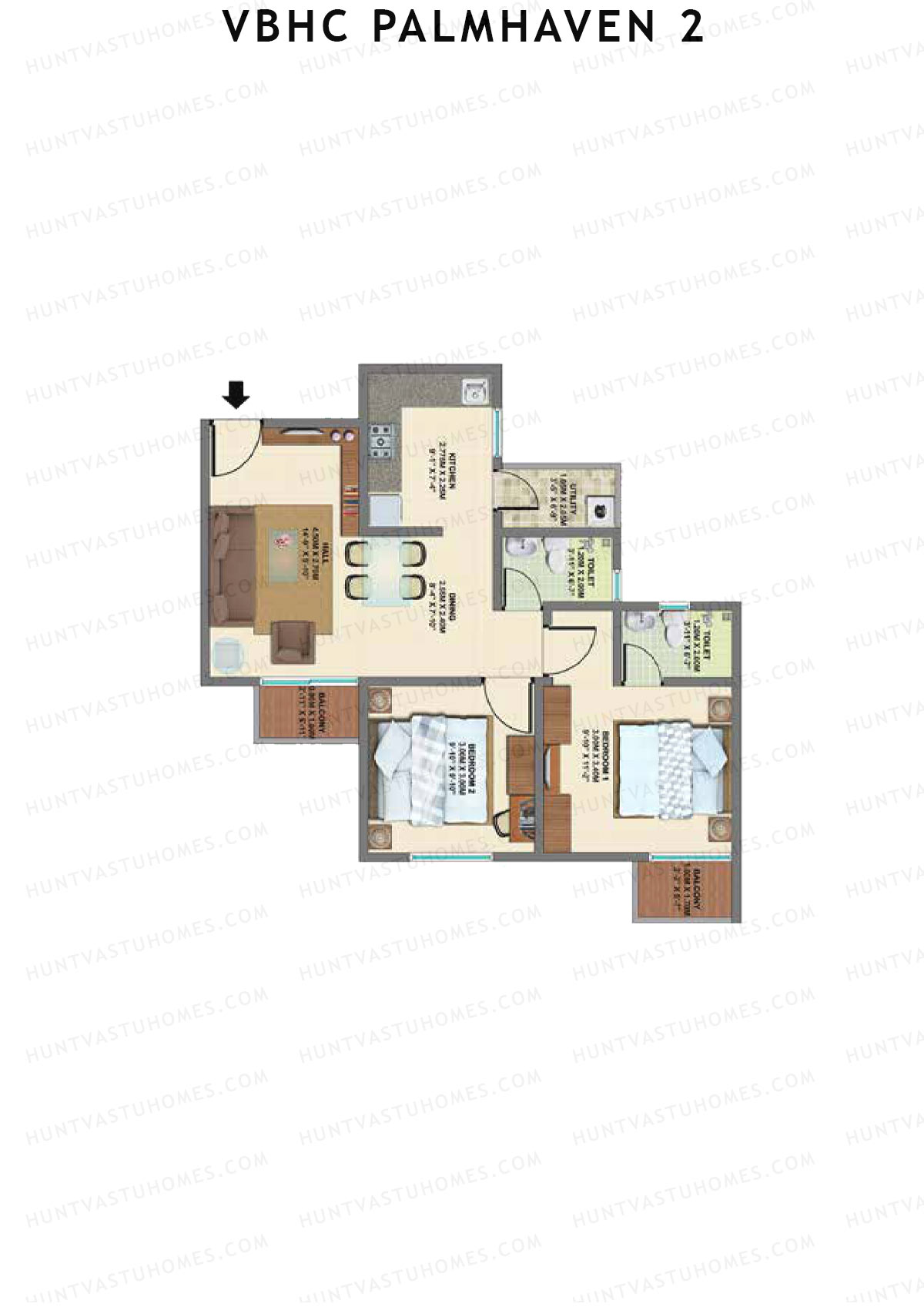 VBHC Palmhaven 2 Wing A1 Unit 1 Floor Plan