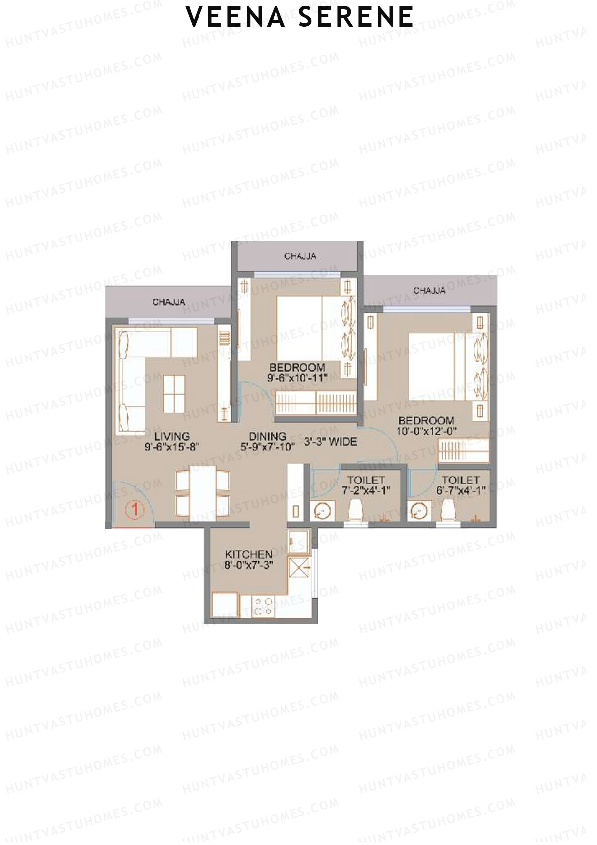 Veena Serene Wing A Unit 1 Floor Plan