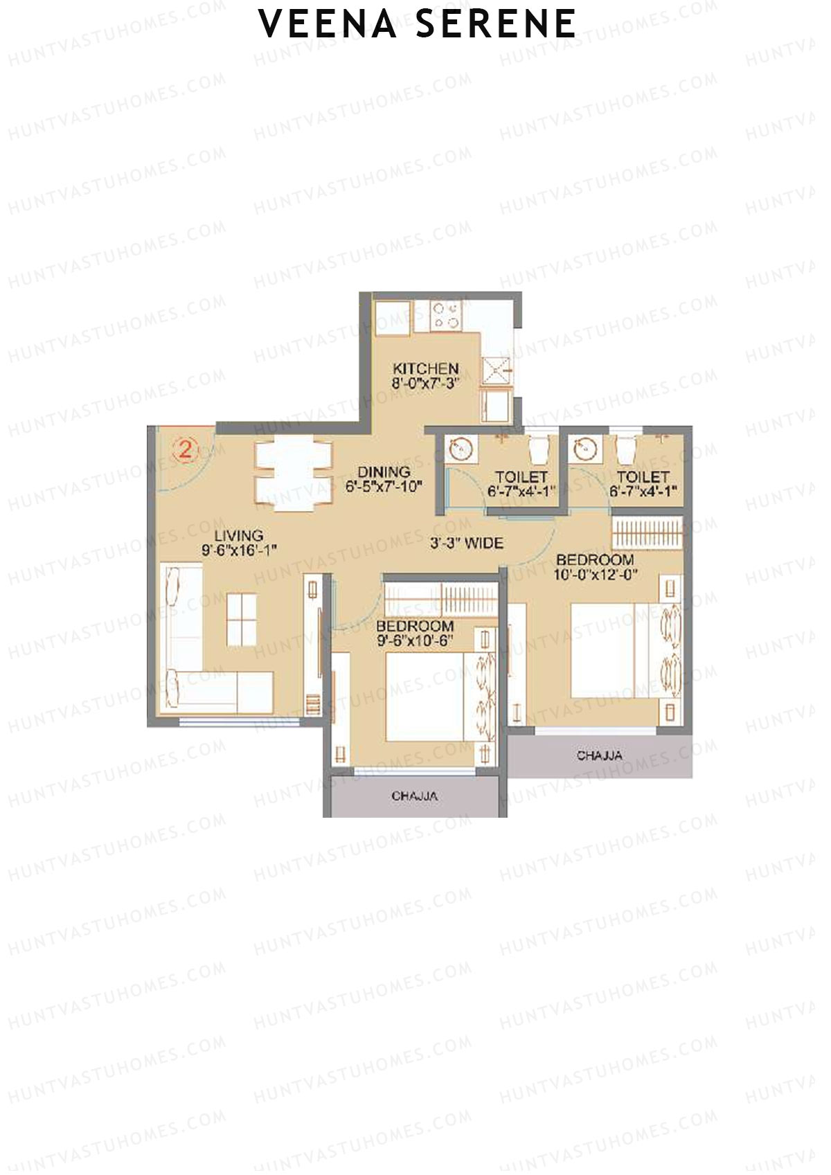 Veena Serene Wing A Unit 2 Floor Plan