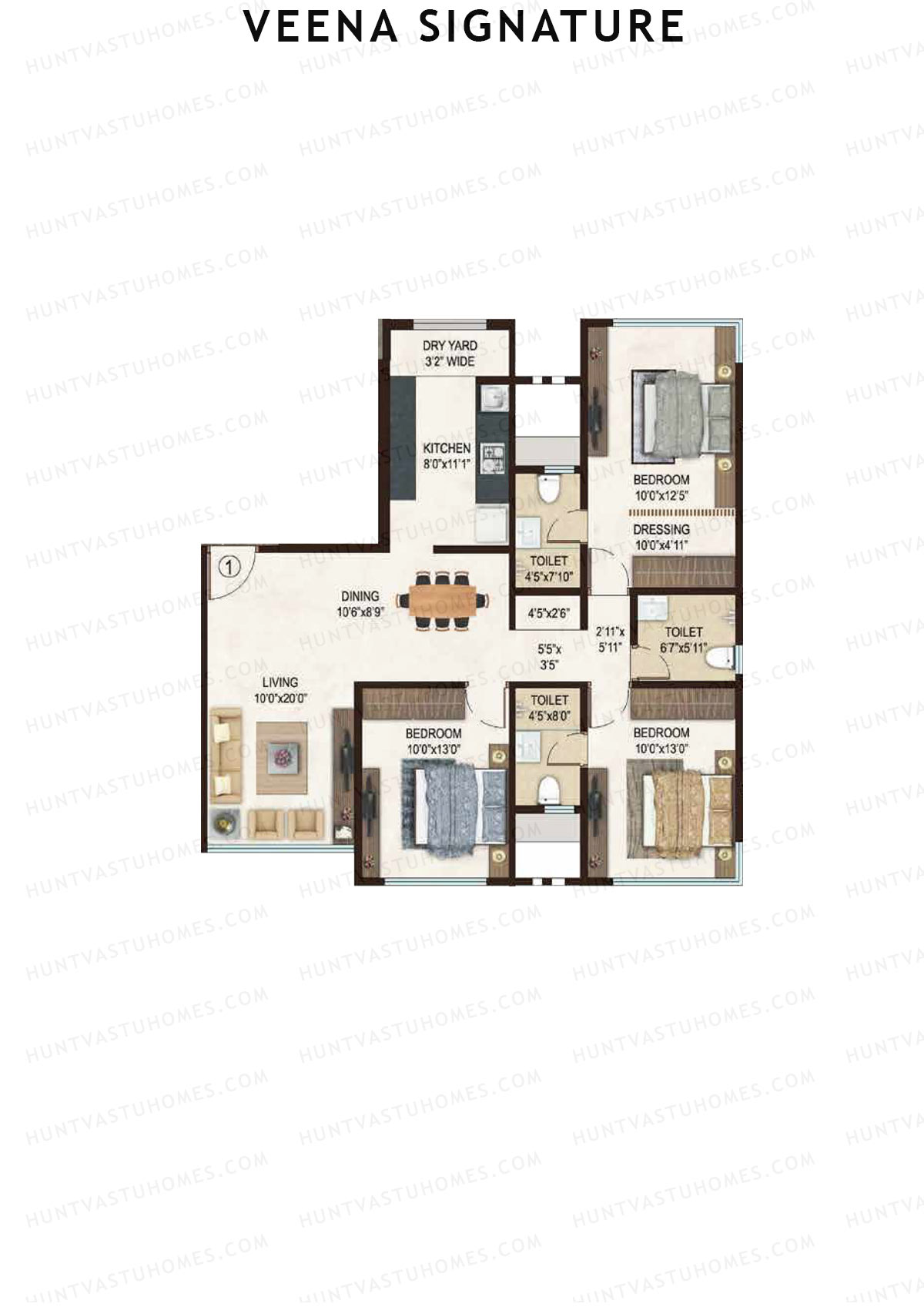 Veena Signature Block A Unit 1 Floor Plan