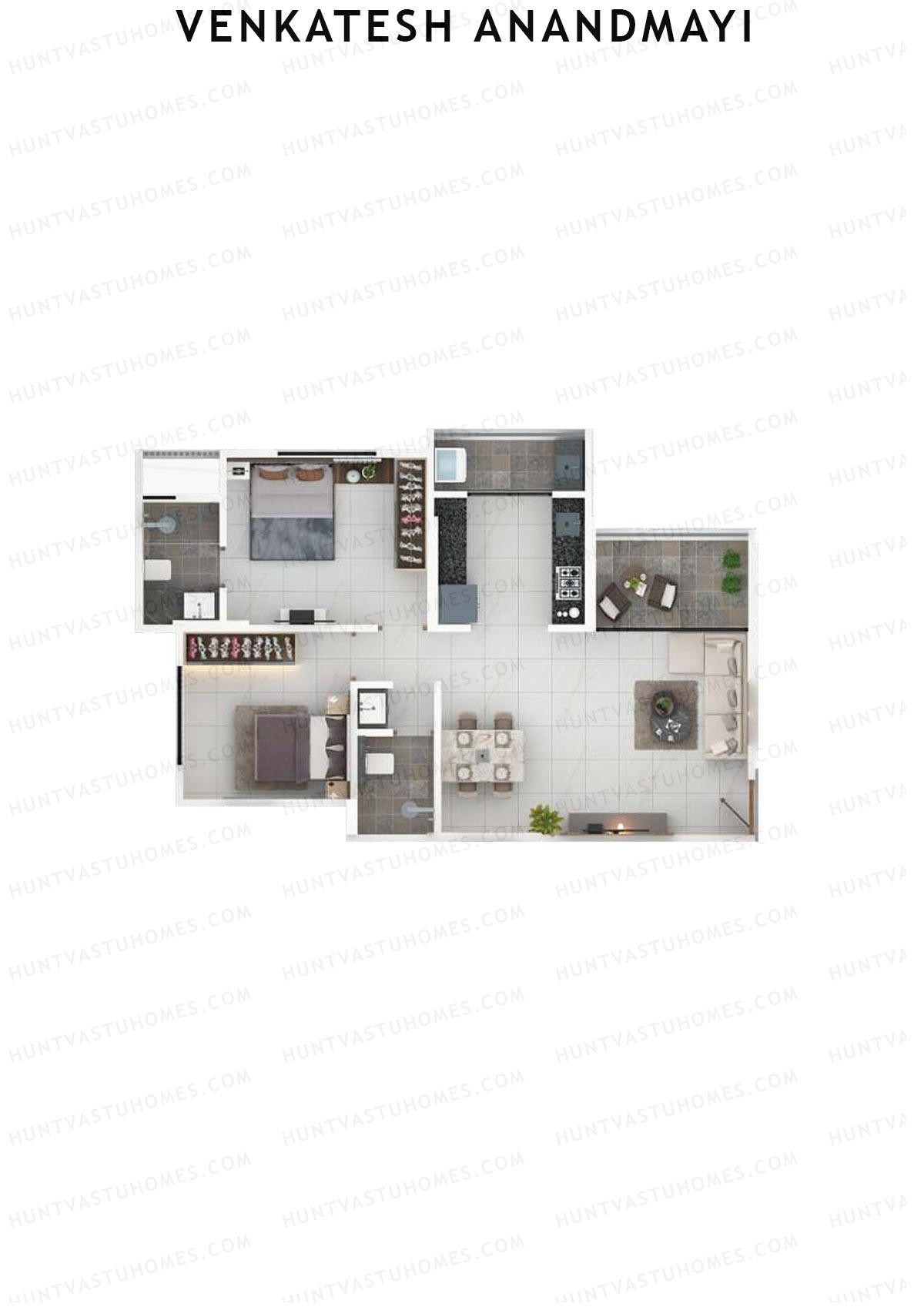 Venkatesh Anandmayi Wing B Unit 1 (Type 2) Floor Plan
