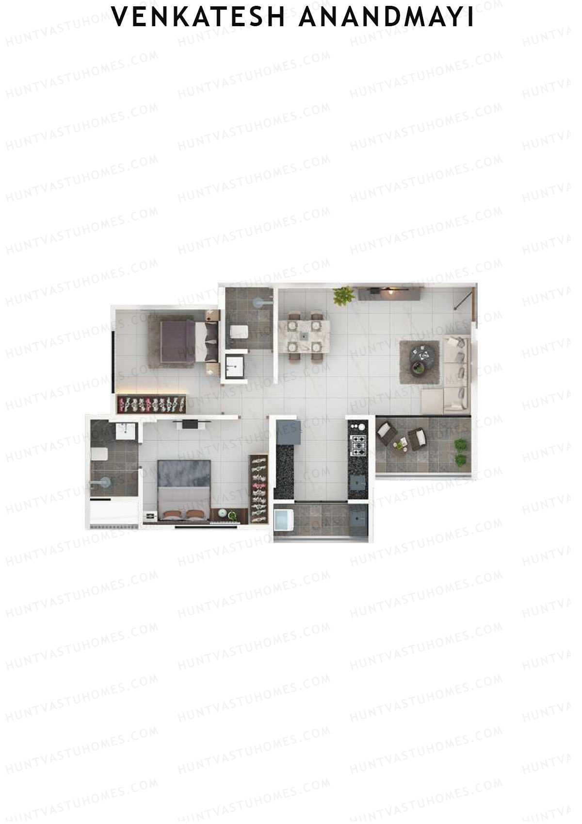 Venkatesh Anandmayi Wing B Unit 2 (Type 2) Floor Plan