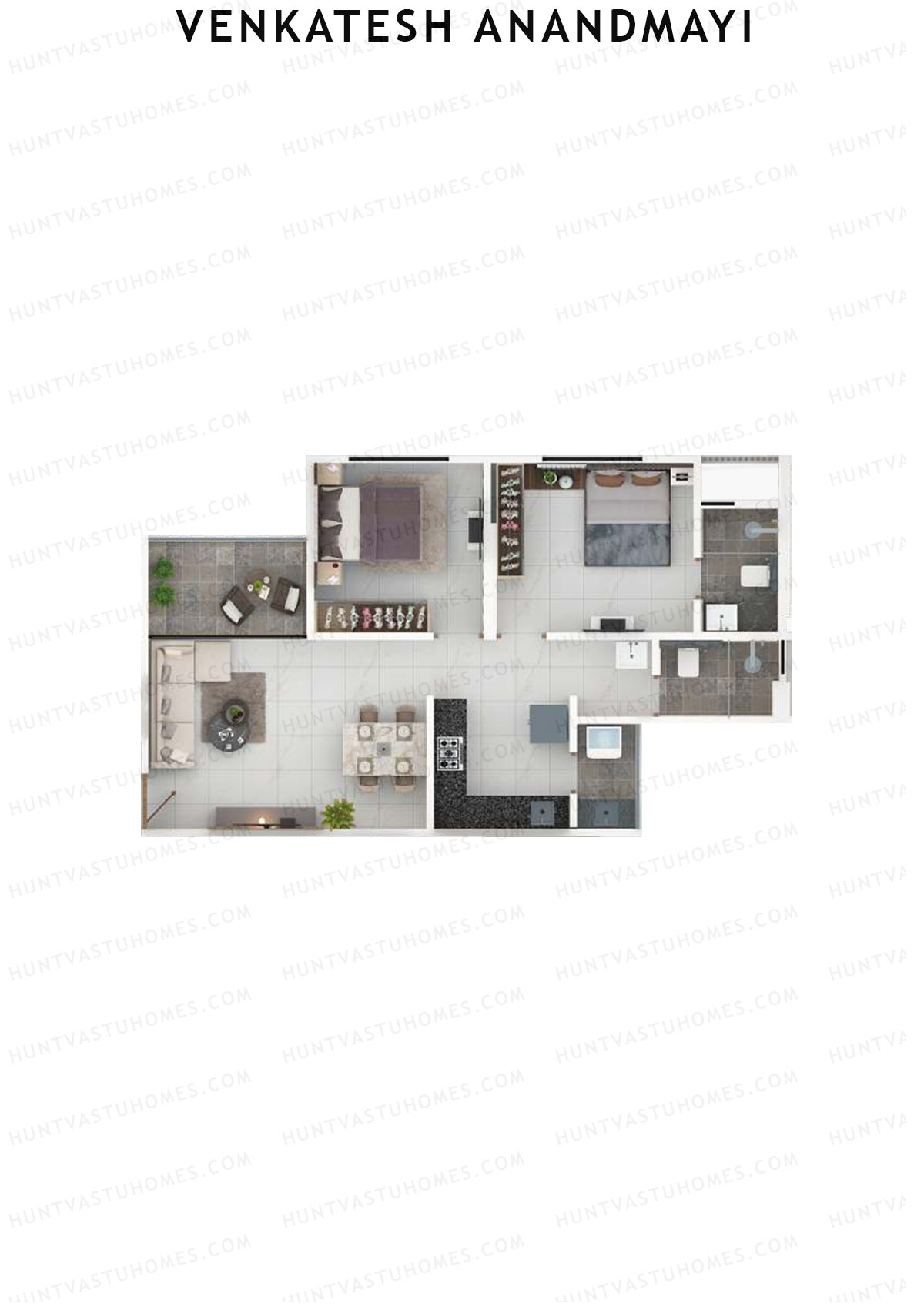 Venkatesh Anandmayi Wing B Unit 3 (Type 1) Floor Plan