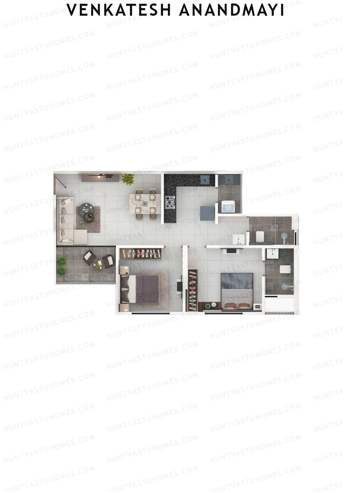 Venkatesh Anandmayi Wing B Unit 4 (Type 1) Floor Plan