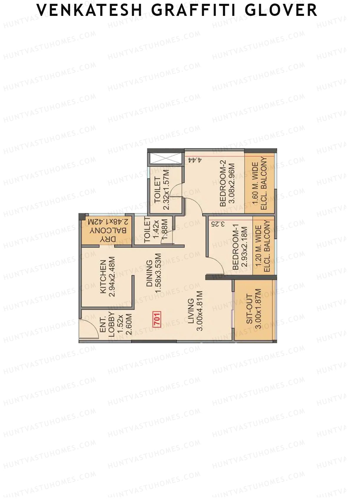 Venkatesh Graffiti Glover Wing A Unit 1 Floor Plan