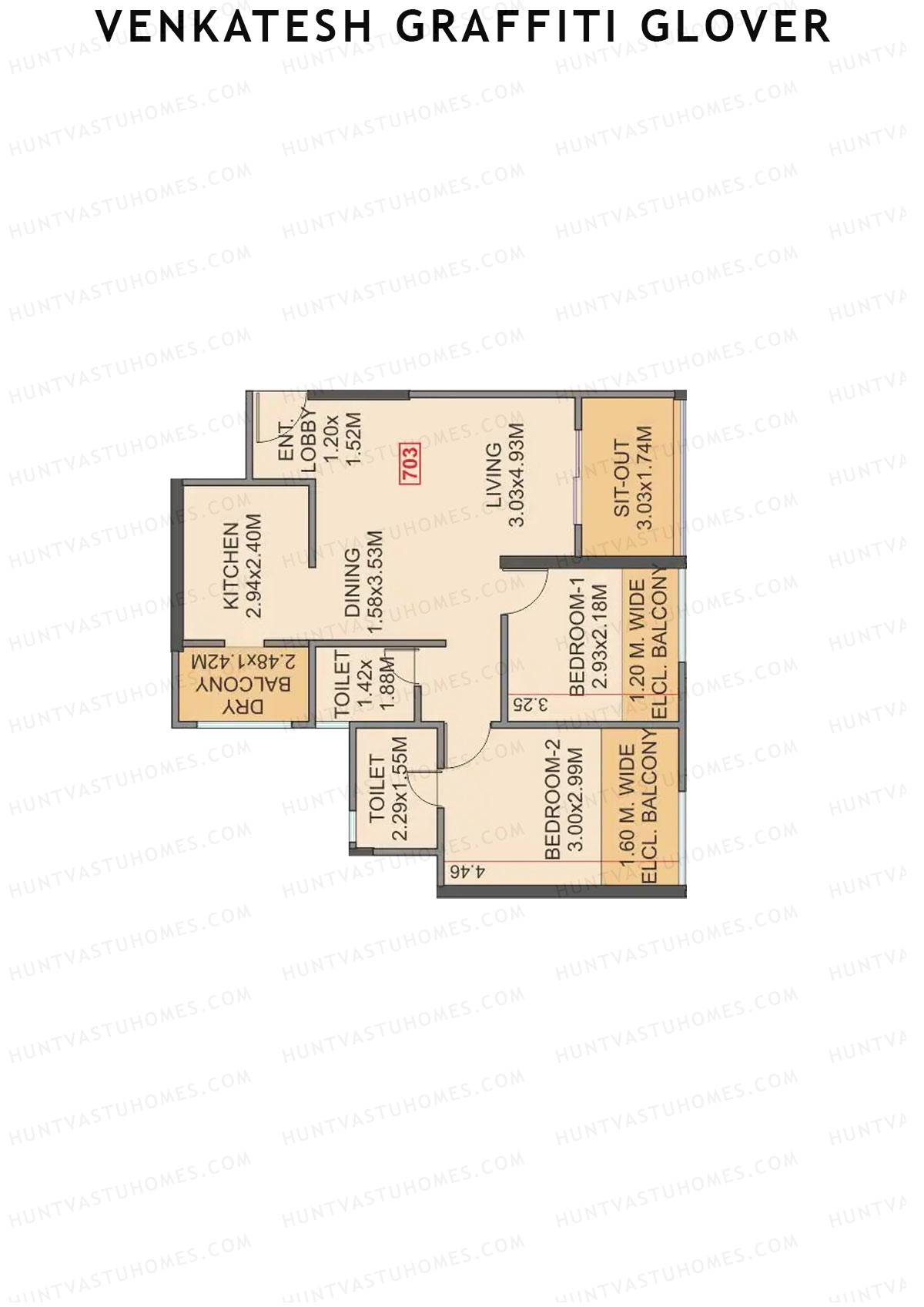 Venkatesh Graffiti Glover Wing A Unit 3 Floor Plan