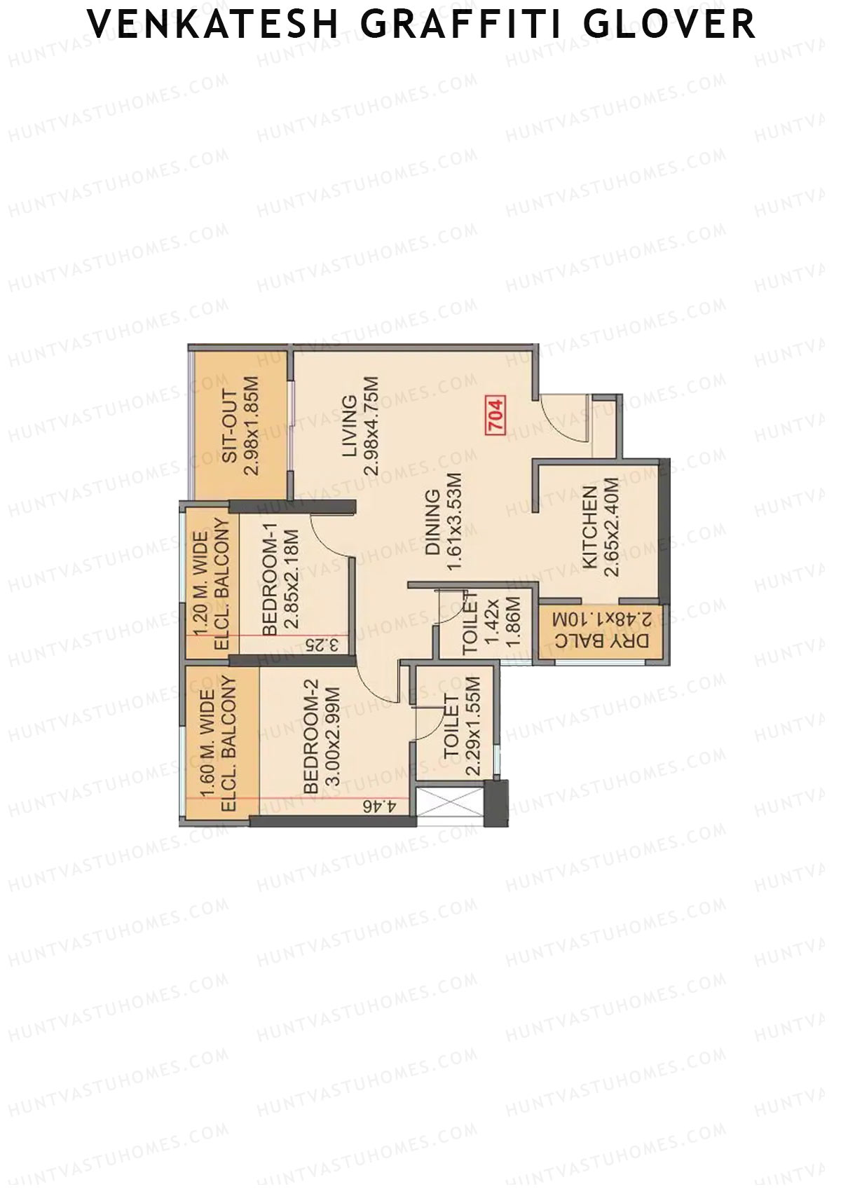 Venkatesh Graffiti Glover Wing A Unit 4 Floor Plan