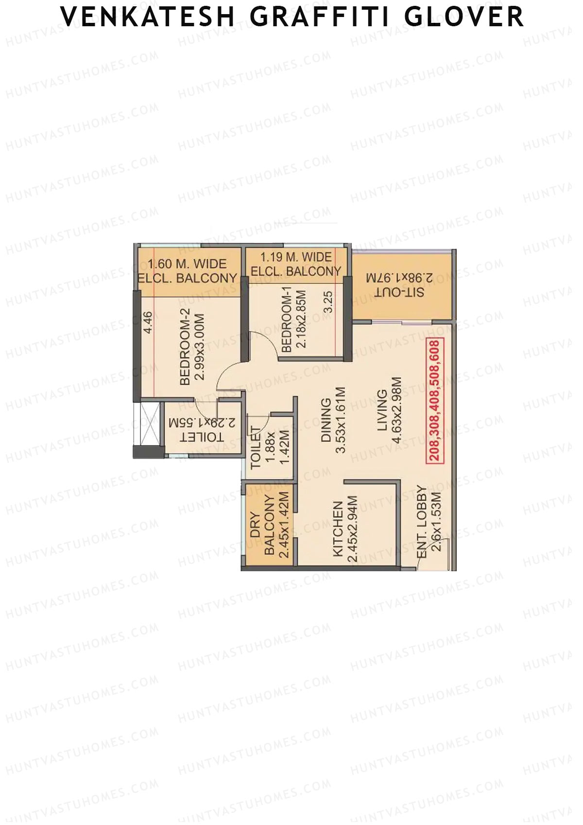 Venkatesh Graffiti Glover Wing A Unit 8 Floor Plan