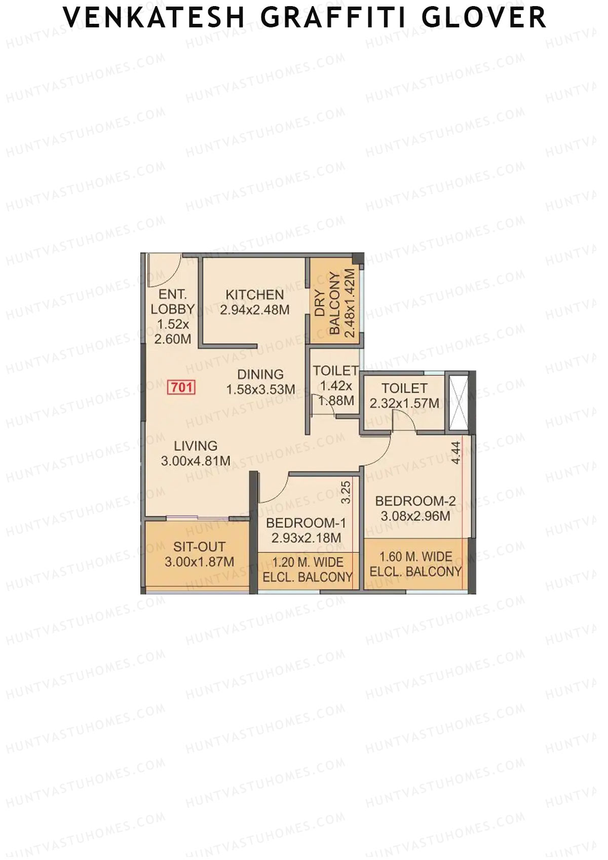 Venkatesh Graffiti Glover Wing B Unit 1 Floor Plan