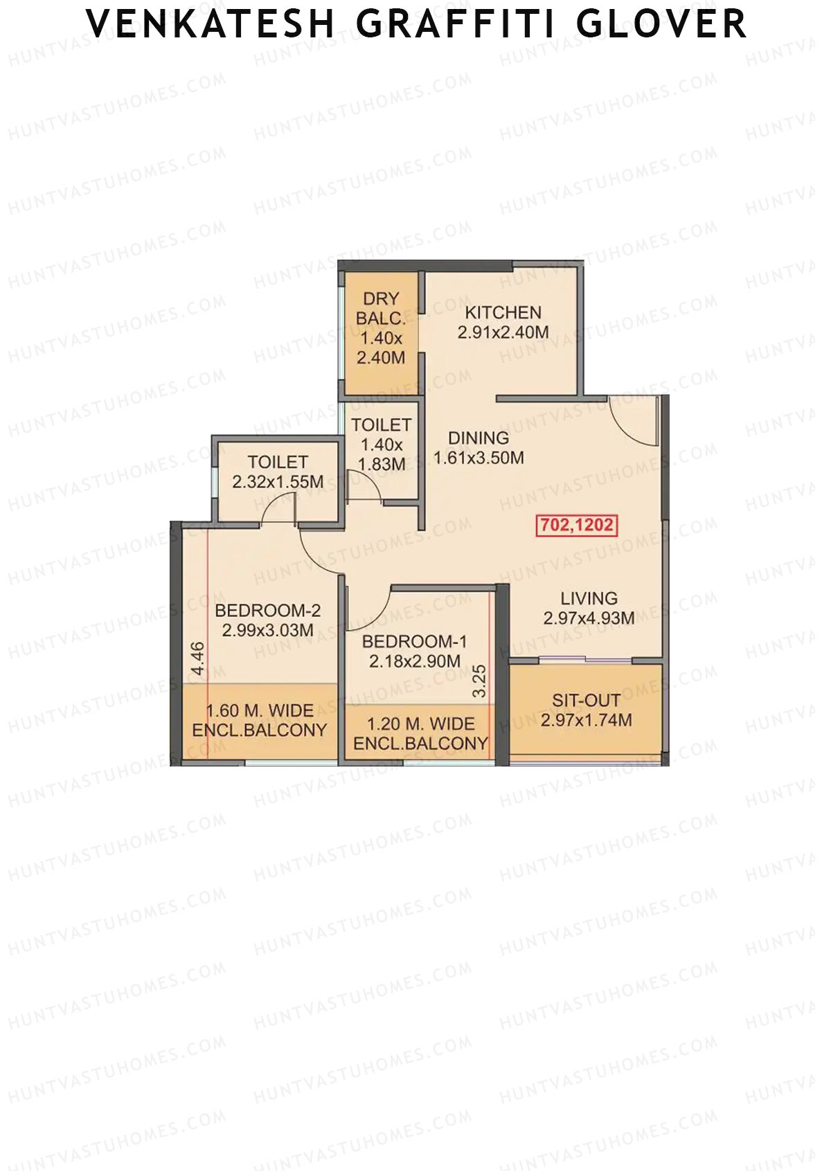 Venkatesh Graffiti Glover Wing B Unit 2 Floor Plan