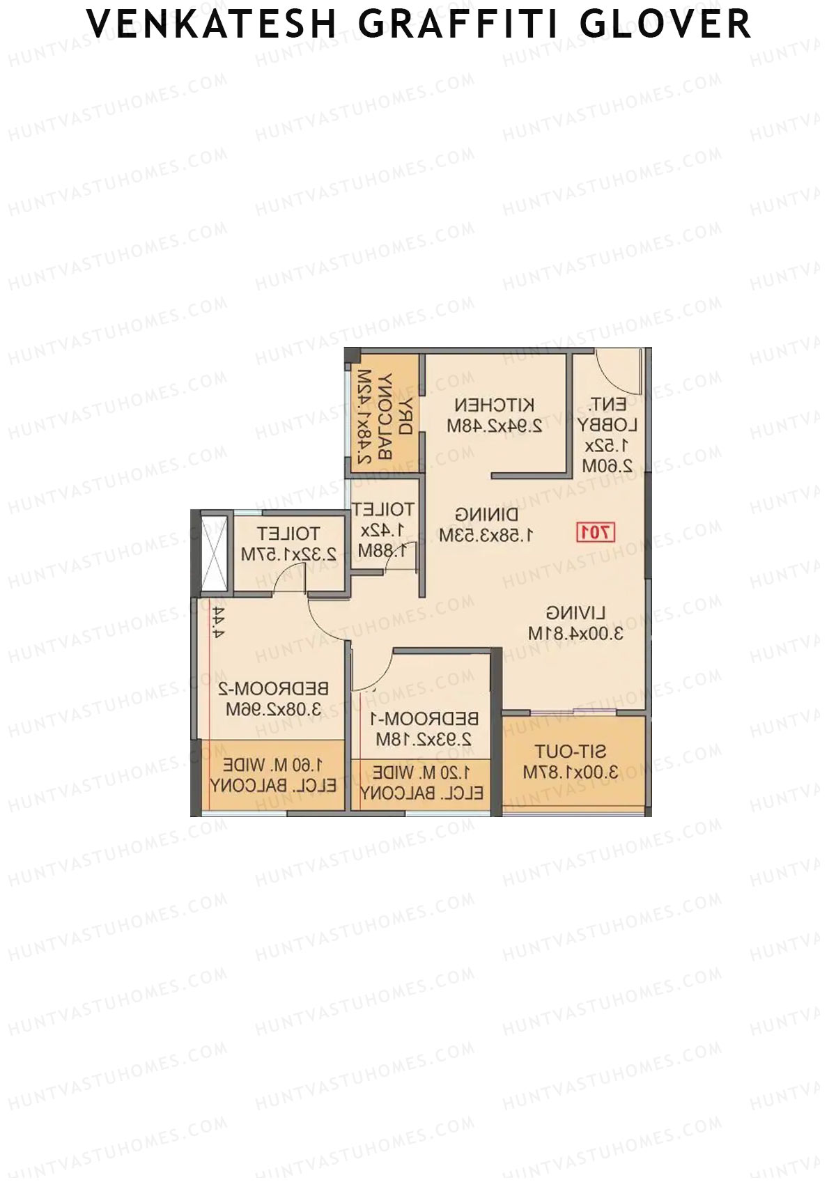 Venkatesh Graffiti Glover Wing B Unit 4 Floor Plan