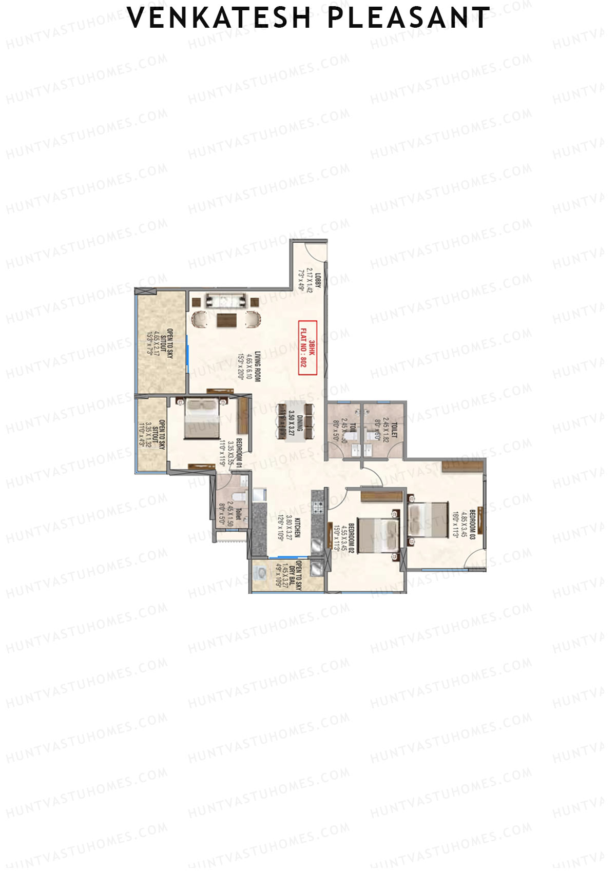 Venkatesh Pleasant Block A Unit 2 Floor Plan