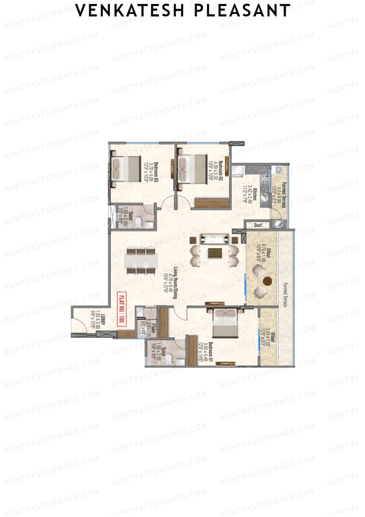 Venkatesh Pleasant Block A Unit 5 Floor Plan