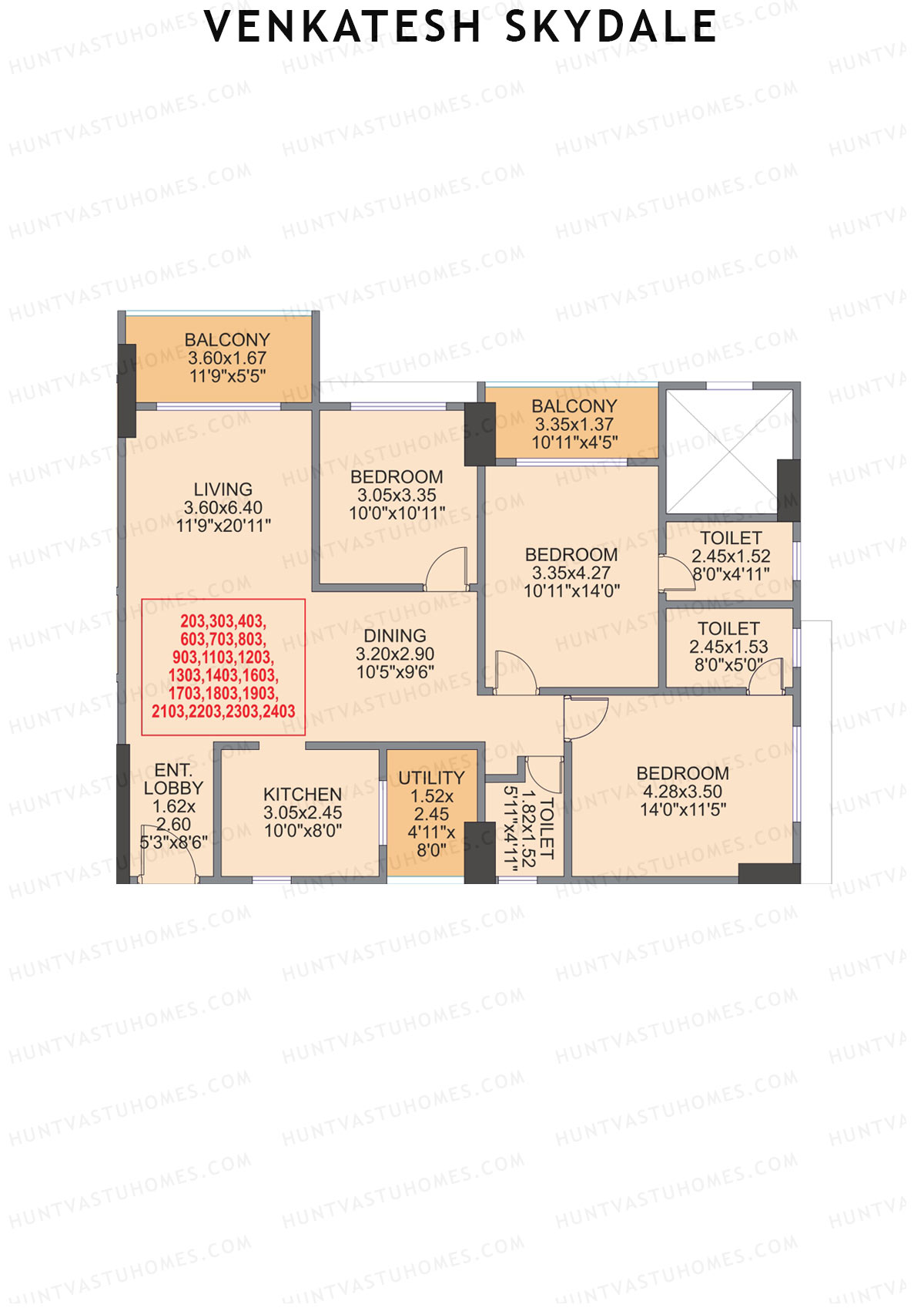 Venkatesh Skydale Wing A Unit 3  Floor Plan