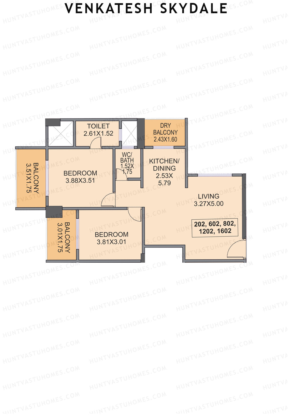 Venkatesh Skydale Wing B Unit 2  Floor Plan