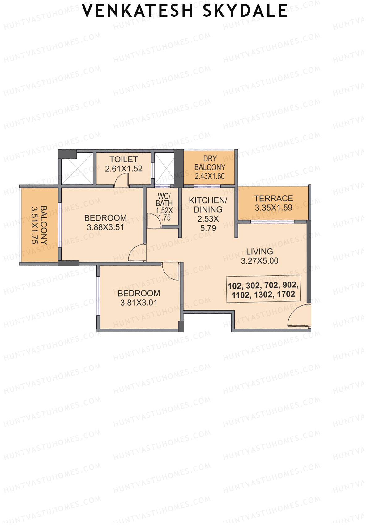 Venkatesh Skydale Wing B Unit 2  Floor Plan