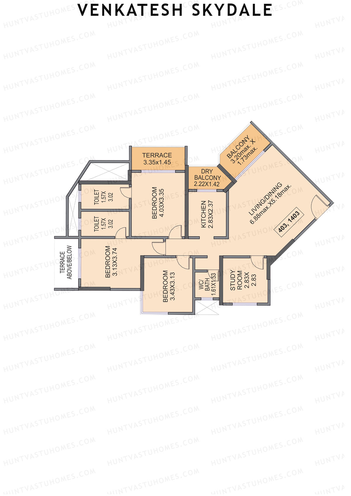 Venkatesh Skydale Wing B Unit 3  Floor Plan