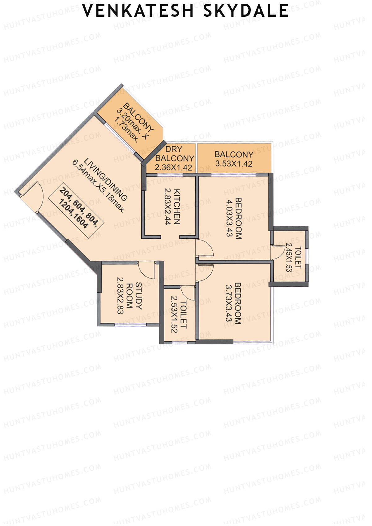 Venkatesh Skydale Wing B Unit 4  Floor Plan