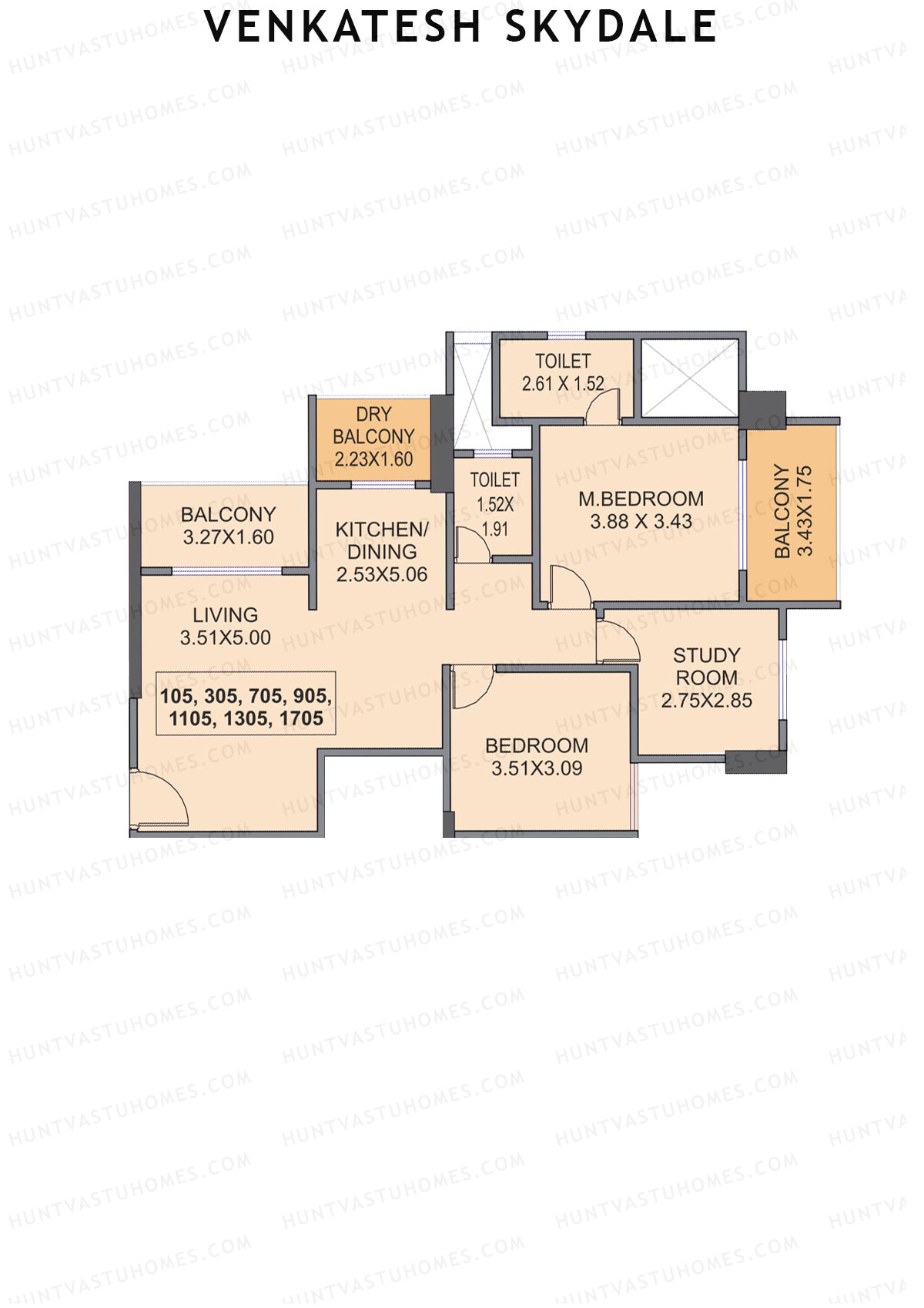 Venkatesh Skydale Wing B Unit 5  Floor Plan