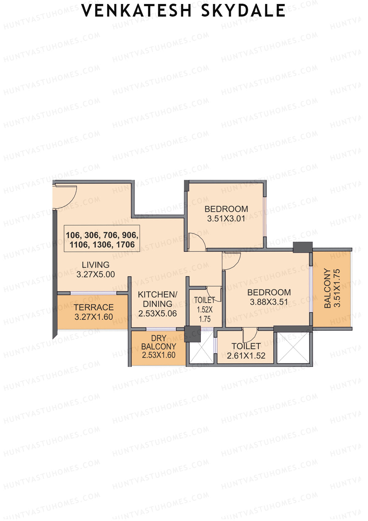Venkatesh Skydale Wing B Unit 6  Floor Plan