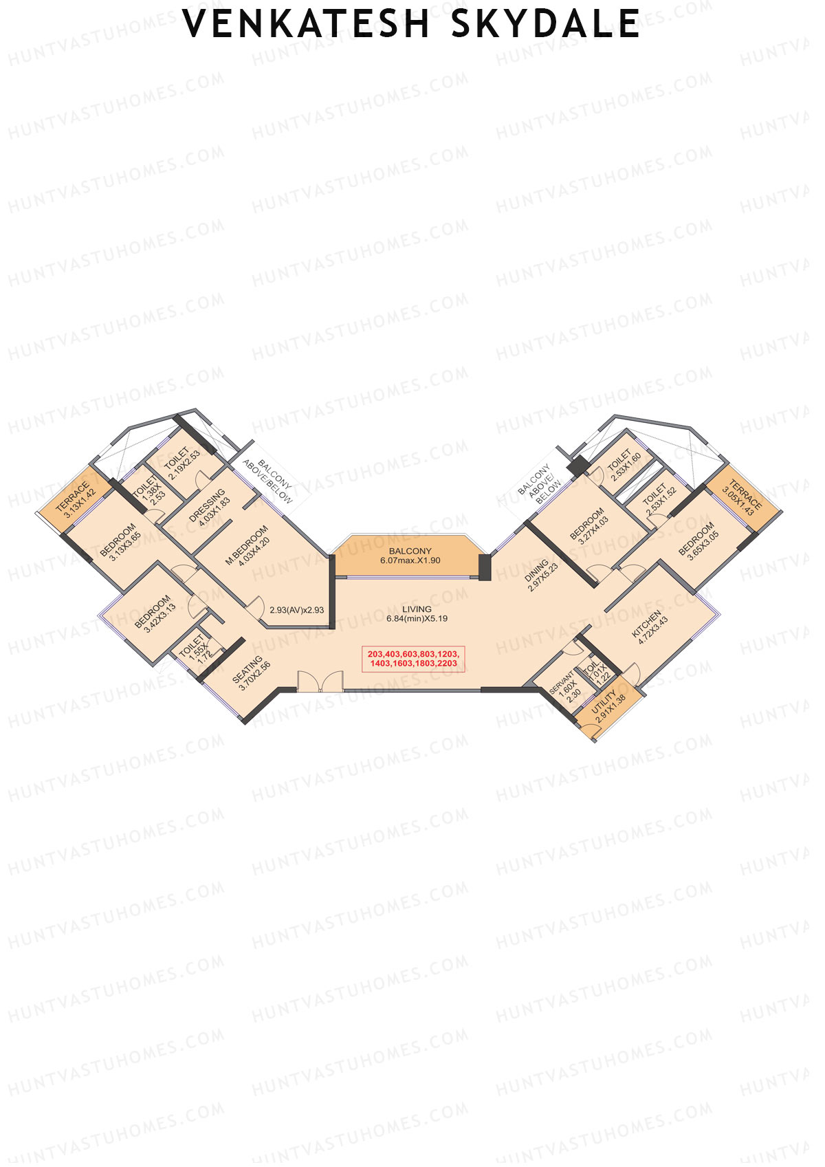 Venkatesh Skydale Wing C Unit 3  Floor Plan