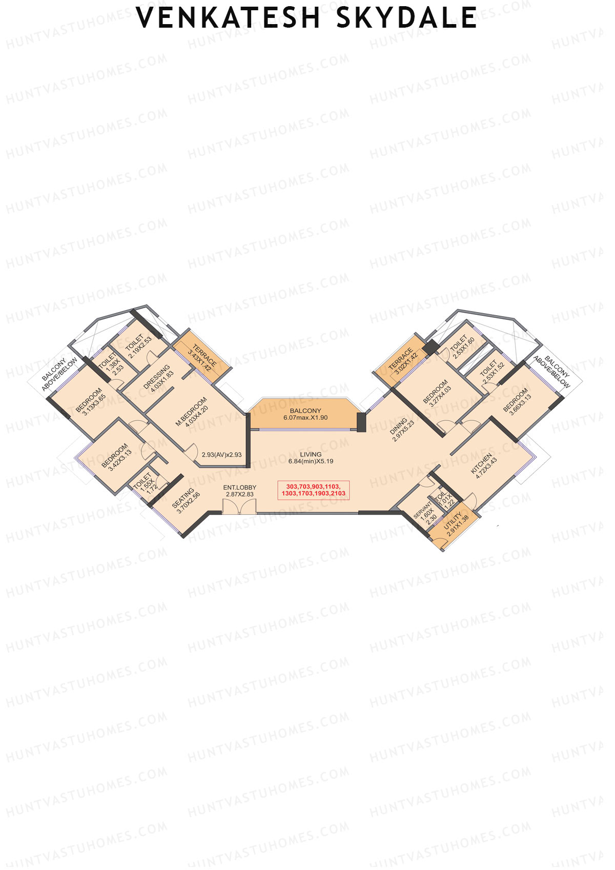 Venkatesh Skydale Wing C Unit 3  Floor Plan