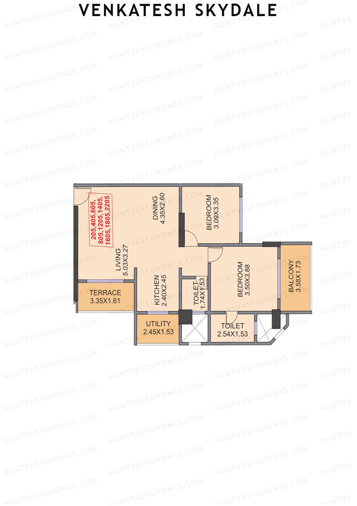 Venkatesh Skydale Wing C Unit 5  Floor Plan