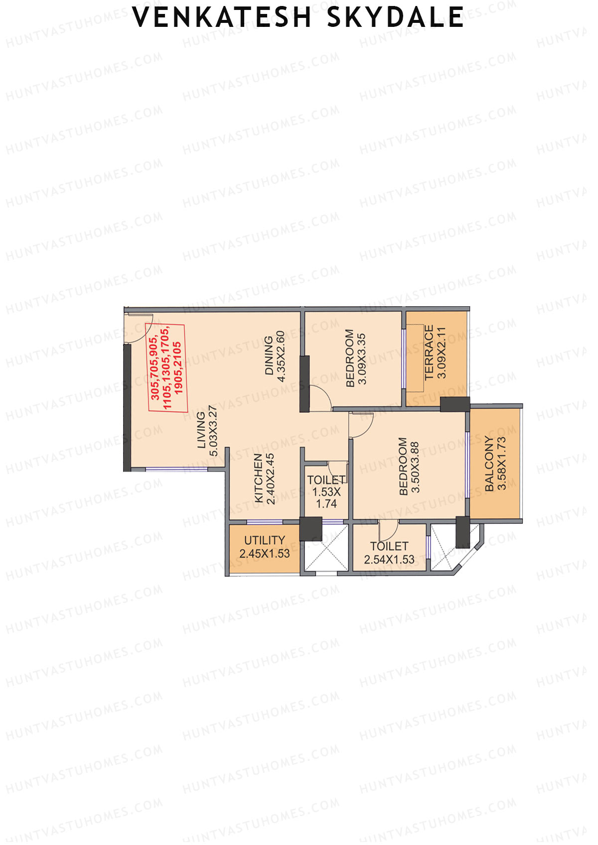 Venkatesh Skydale Wing C Unit 5  Floor Plan