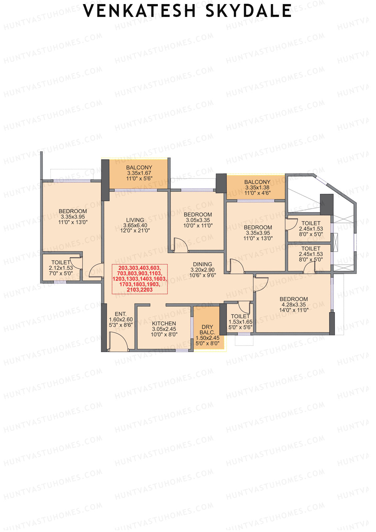 Venkatesh Skydale Wing D Unit 3  Floor Plan