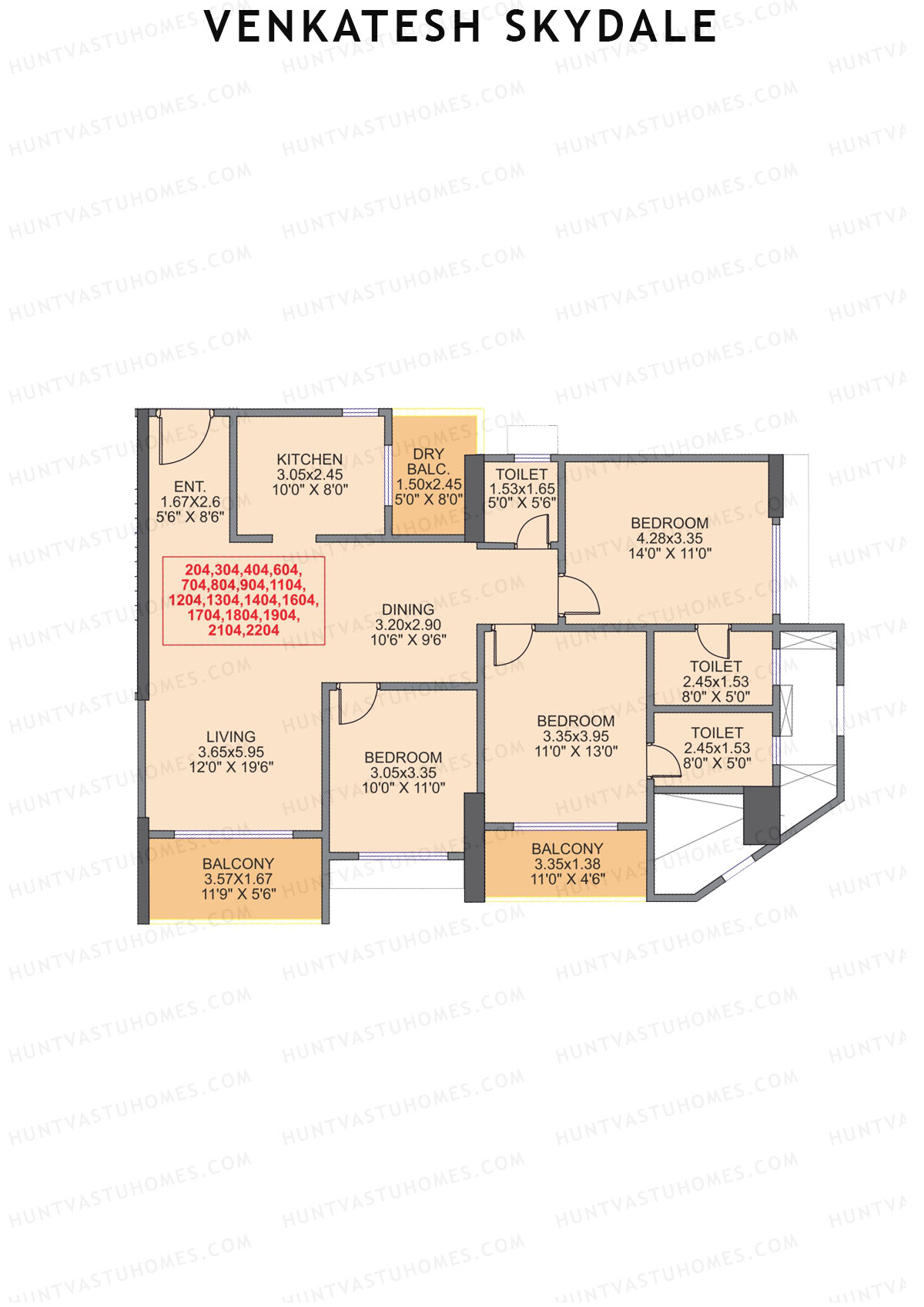 Venkatesh Skydale Wing D Unit 4  Floor Plan