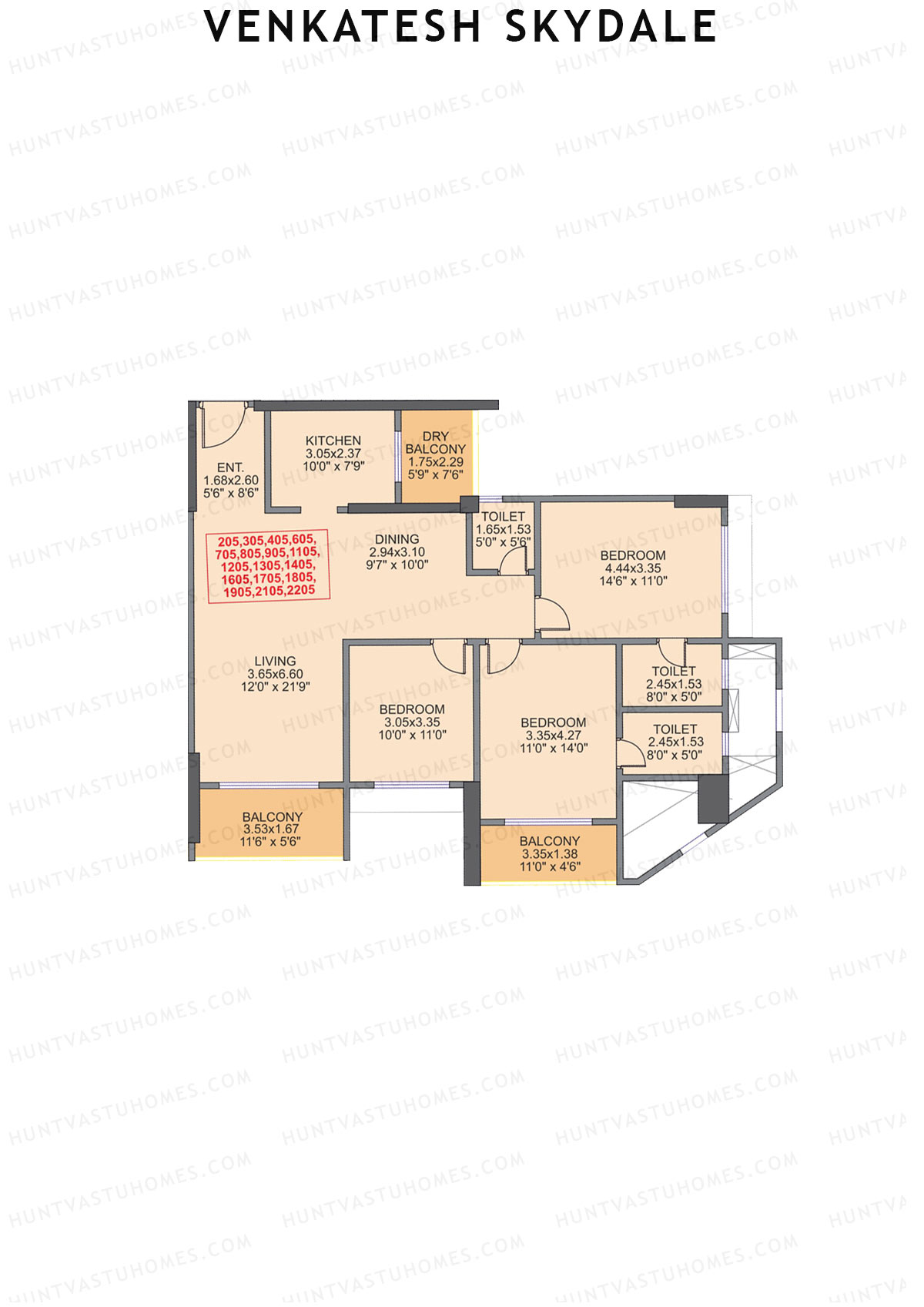 Venkatesh Skydale Wing D Unit 5  Floor Plan