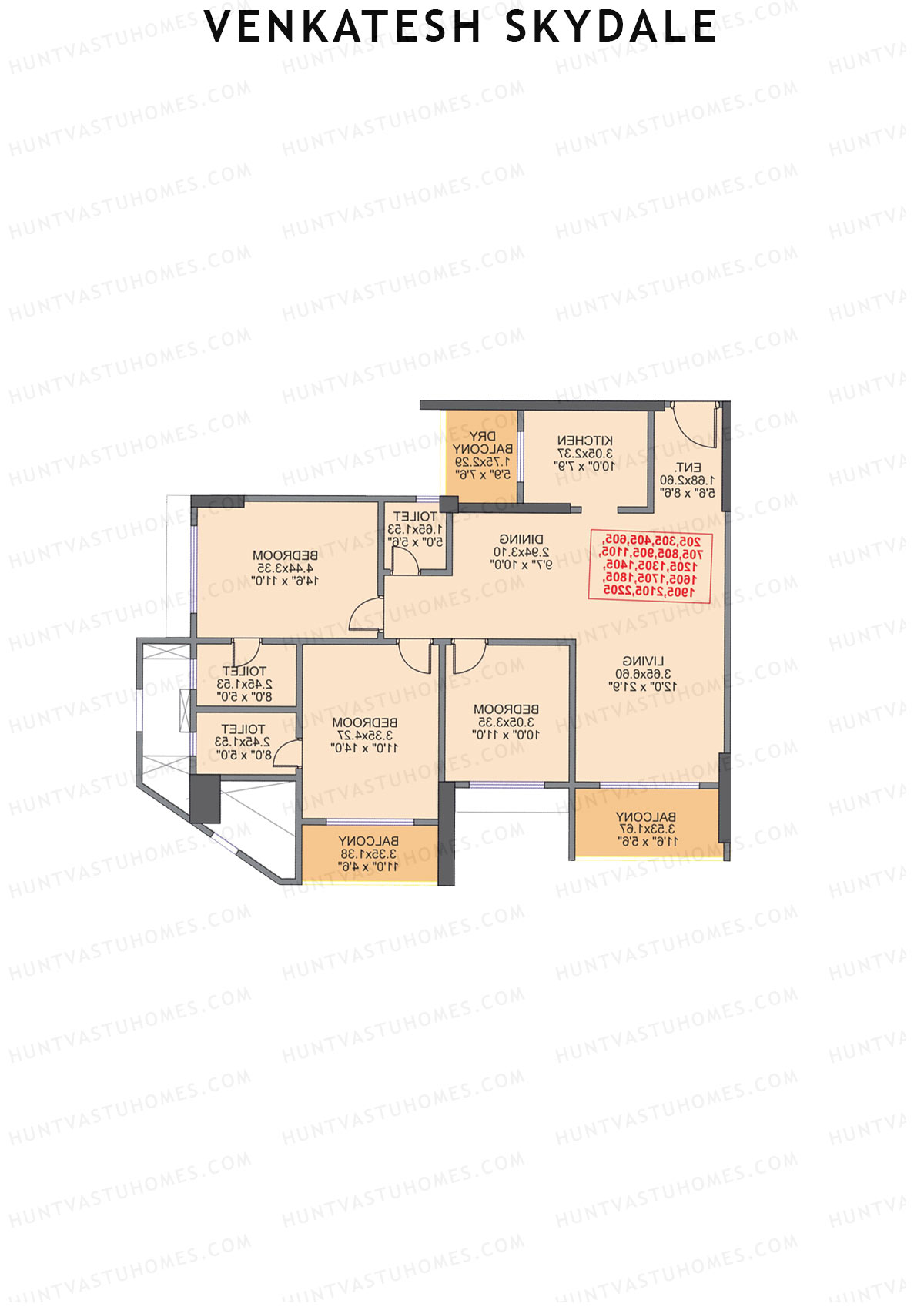 Venkatesh Skydale Wing D Unit 6  Floor Plan