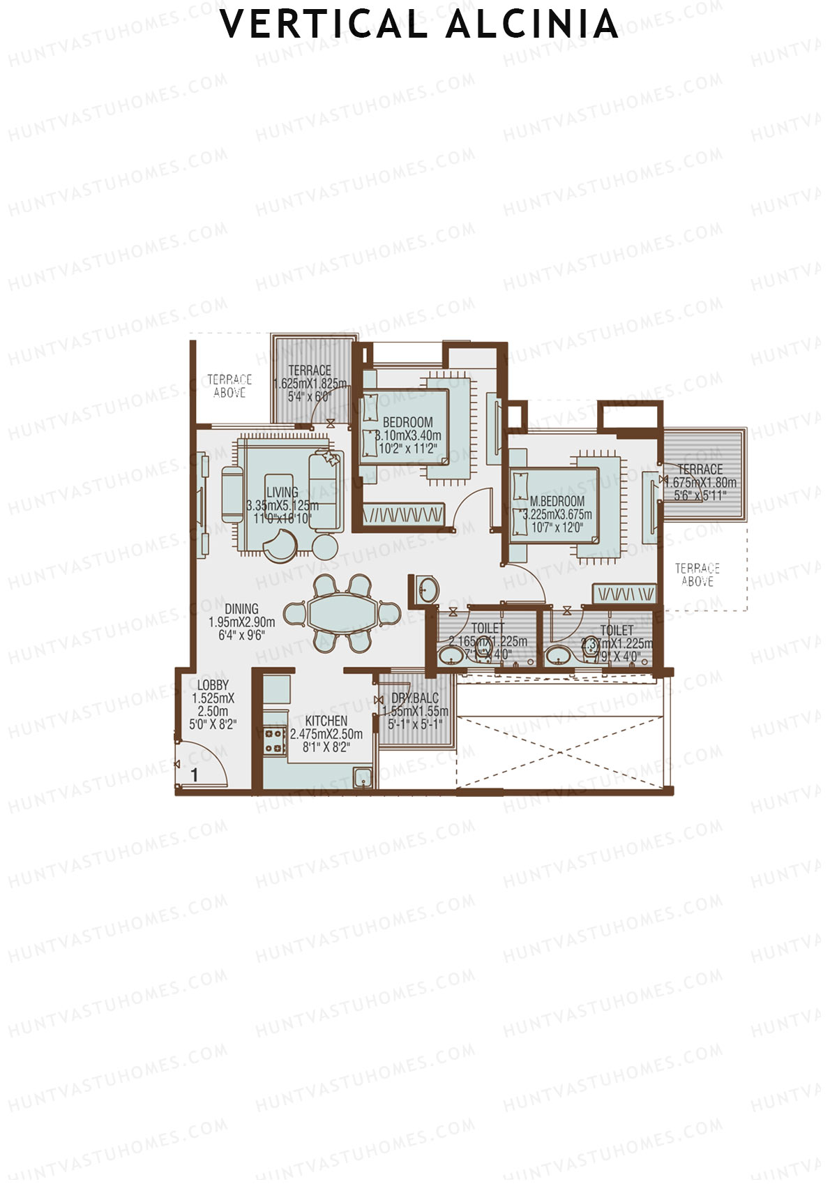 Vertical Alcinia Wing A Unit 1 Floor Plan