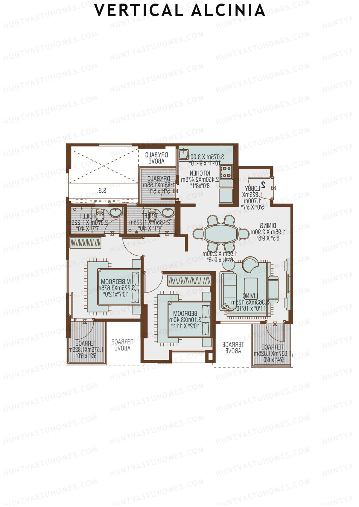 Vertical Alcinia Wing A Unit 3 Floor Plan