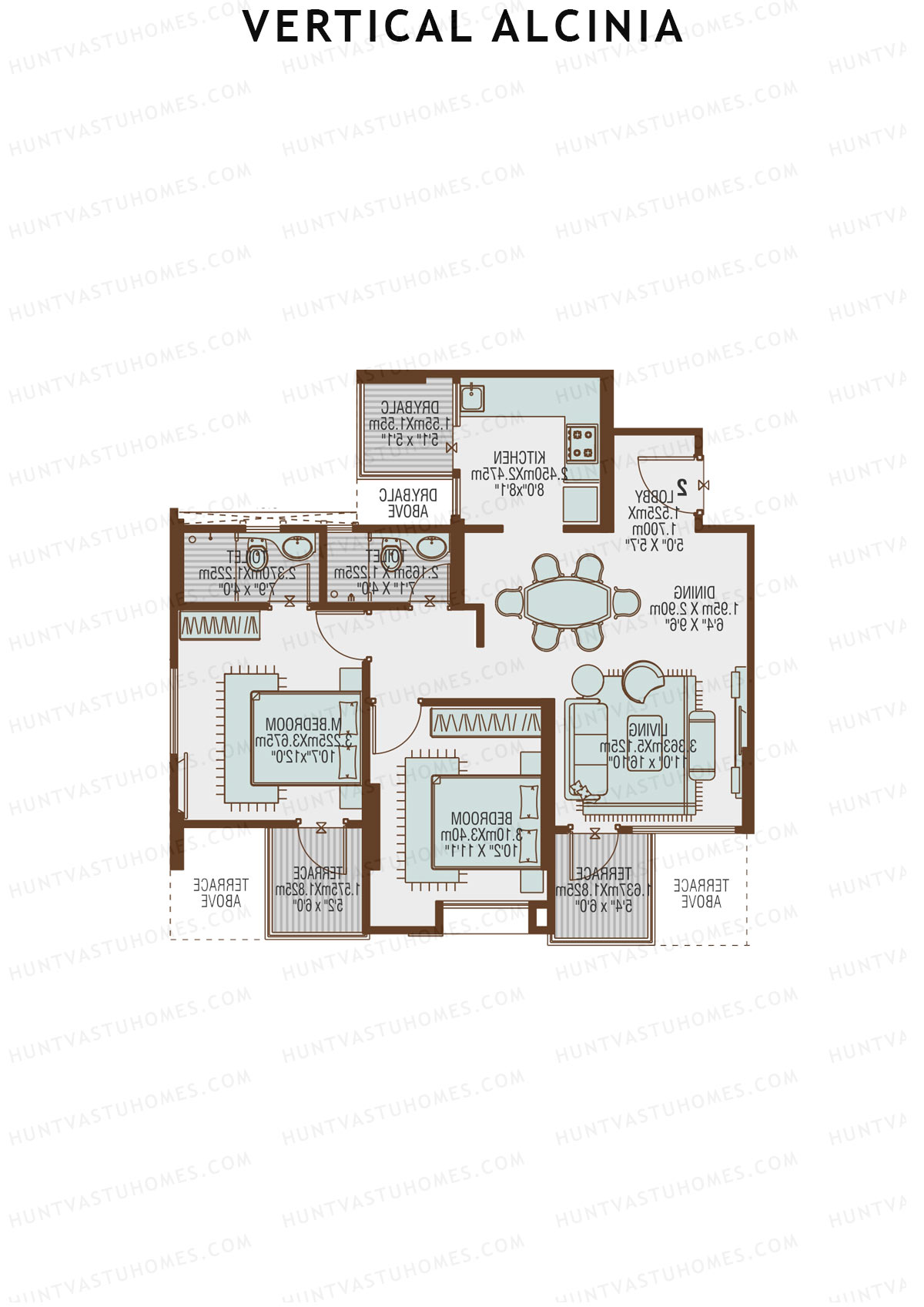 Vertical Alcinia Wing A Unit 3 Floor Plan