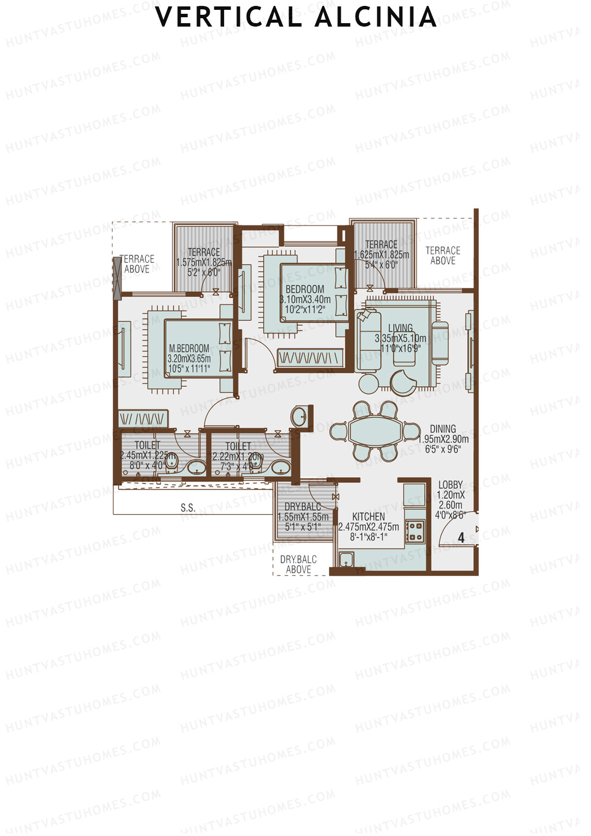Vertical Alcinia Wing A Unit 4 Floor Plan