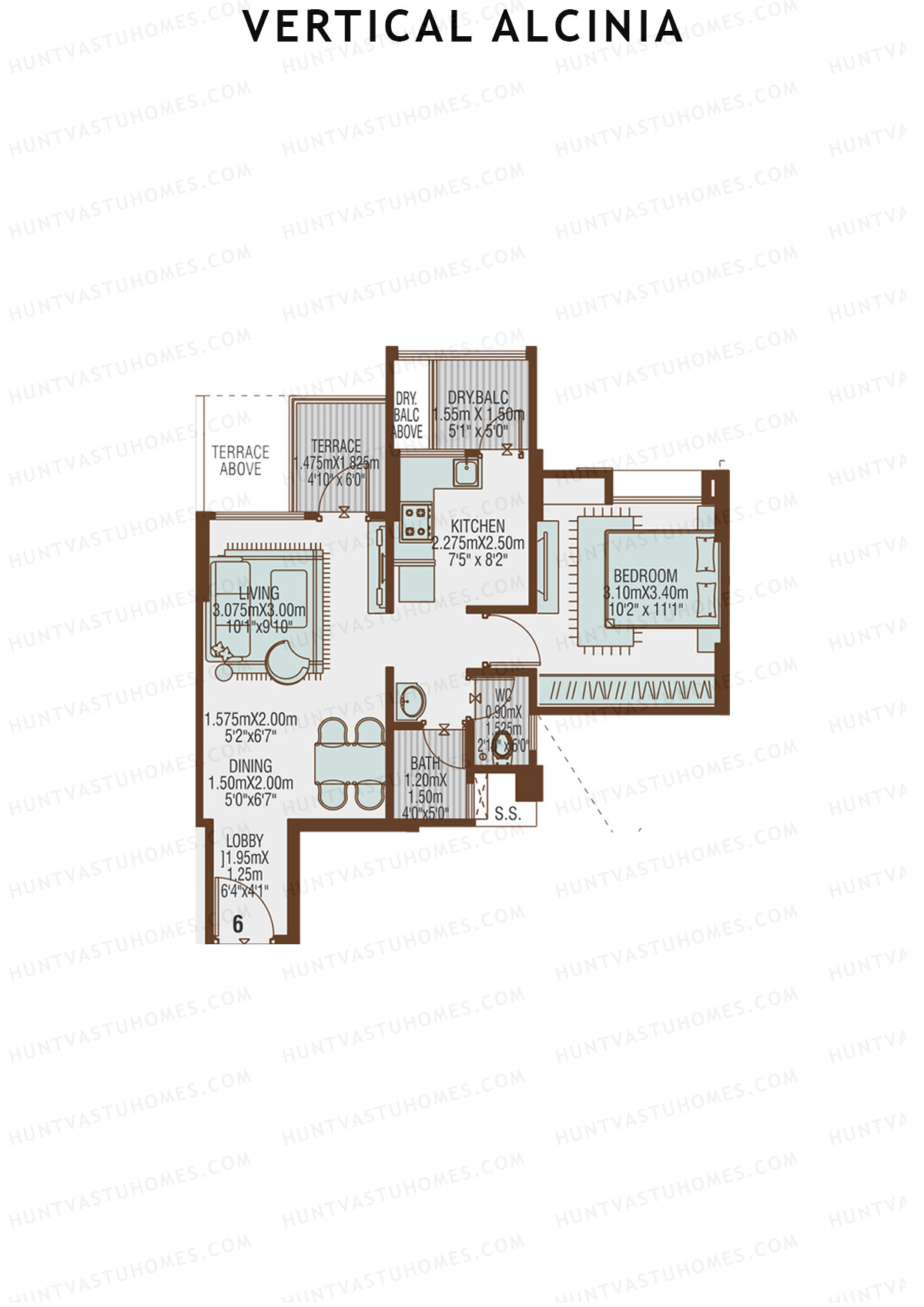 Vertical Alcinia Wing A Unit 6 Floor Plan