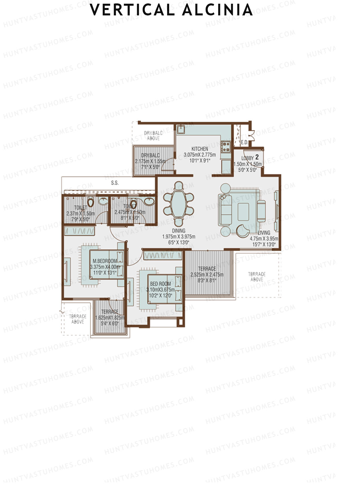 Vertical Alcinia Wing B Unit 2 Floor Plan
