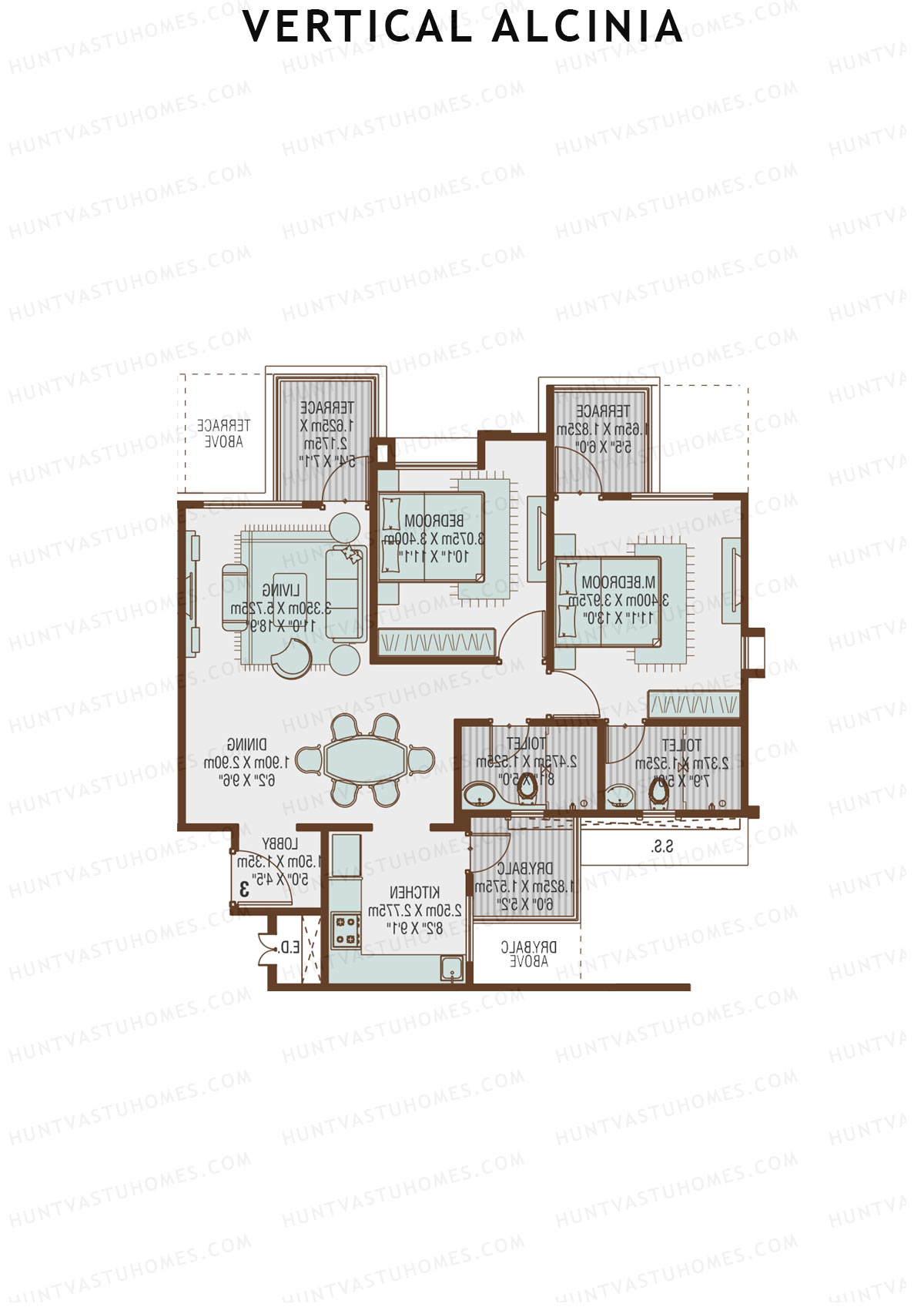 Vertical Alcinia Wing B Unit 4 Floor Plan
