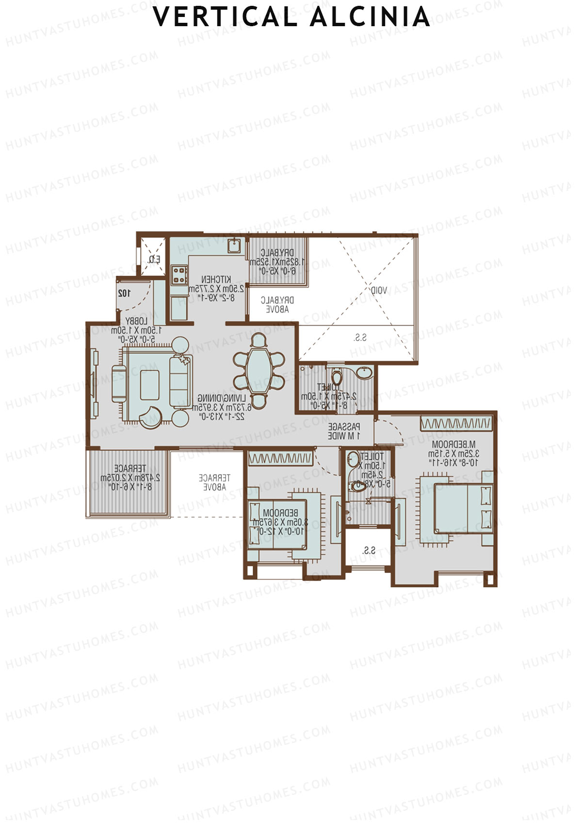 Vertical Alcinia Wing C Unit 1 Floor Plan