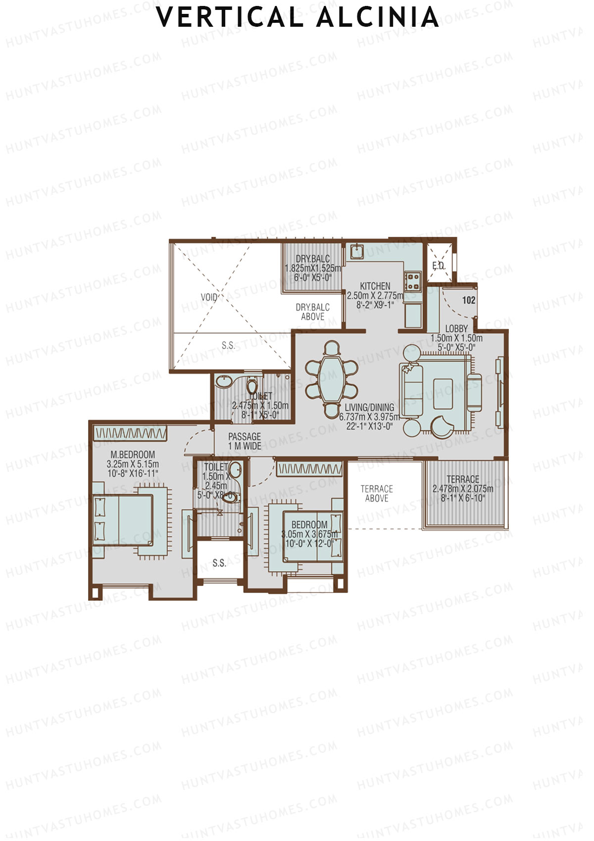 Vertical Alcinia Wing C Unit 2 Floor Plan