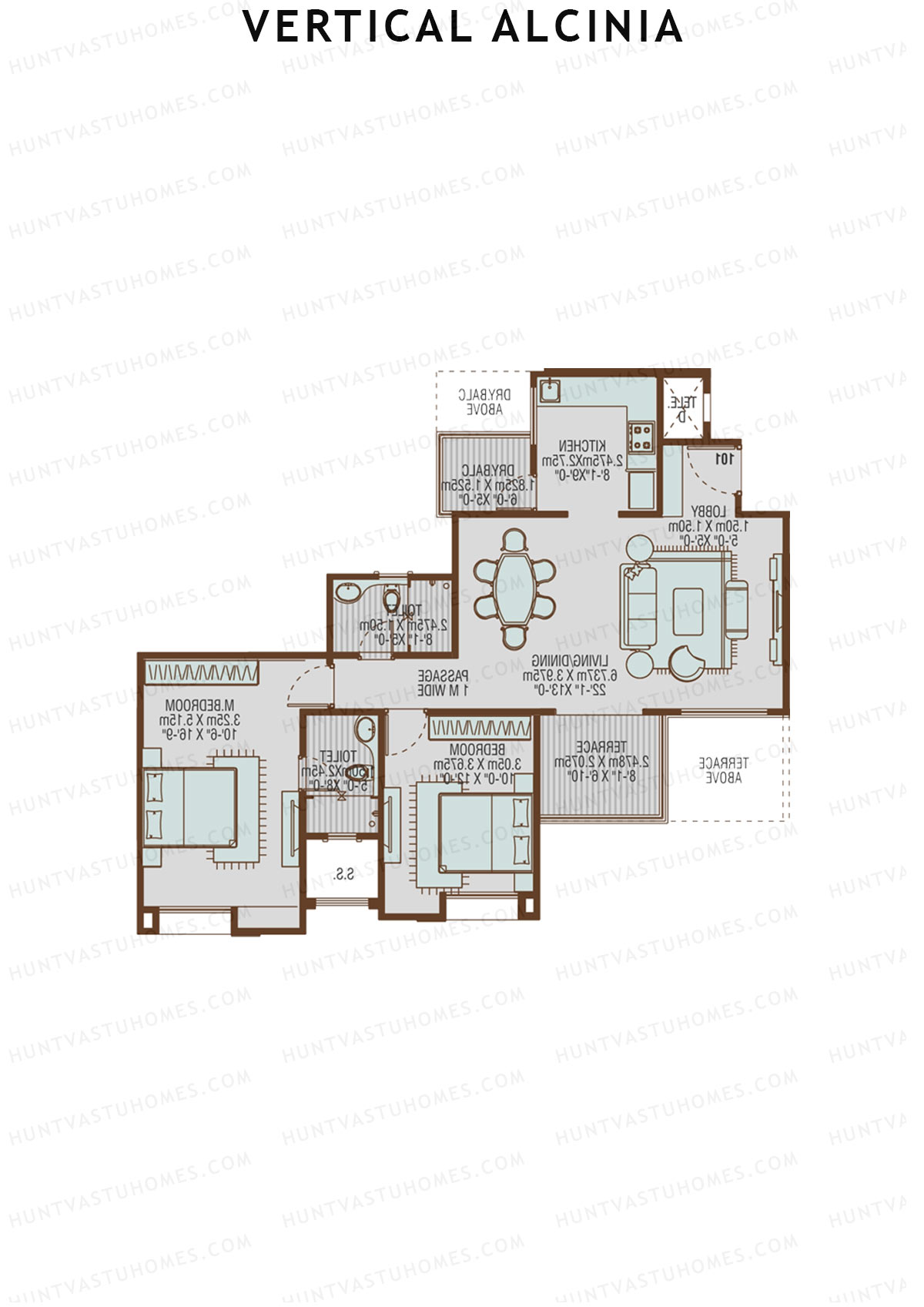 Vertical Alcinia Wing C Unit 2 Floor Plan