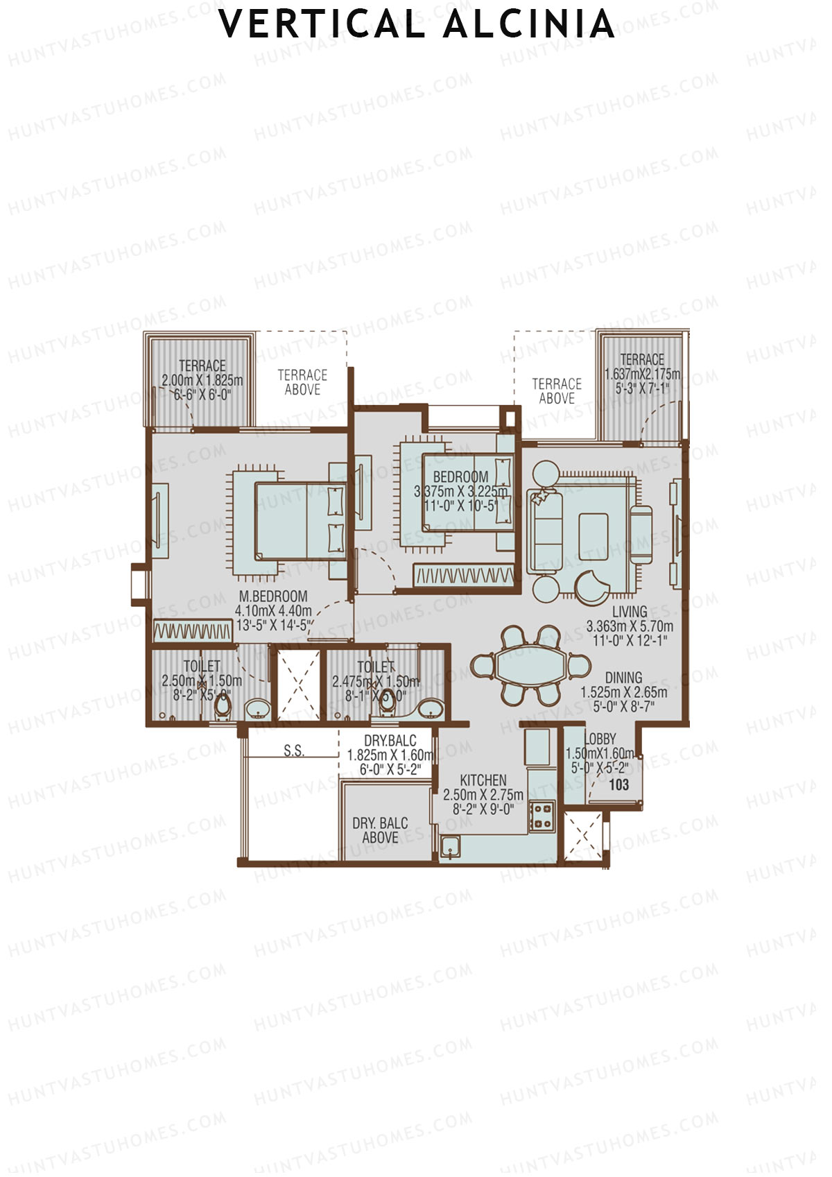 Vertical Alcinia Wing C Unit 3 Floor Plan