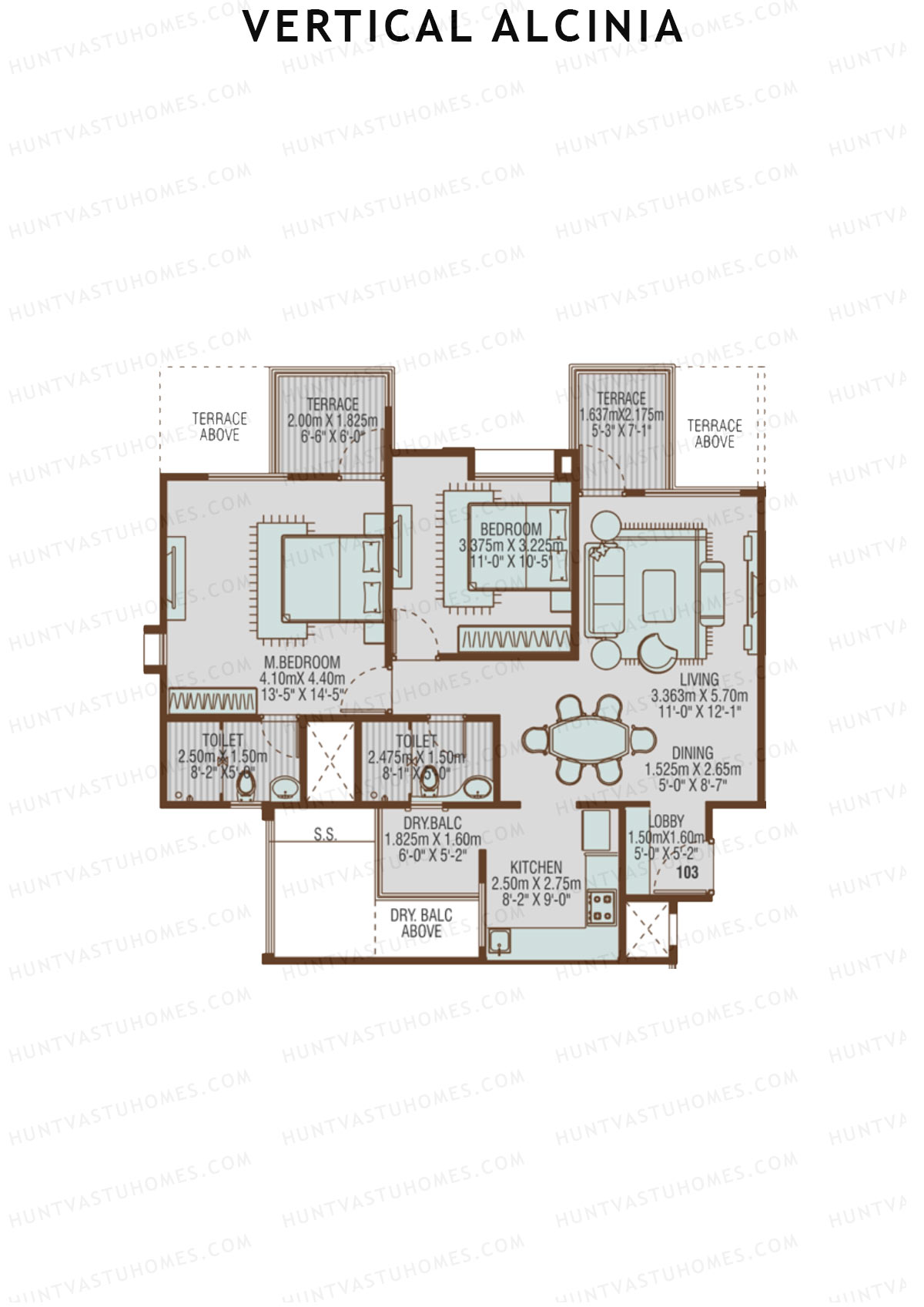Vertical Alcinia Wing C Unit 3 Floor Plan