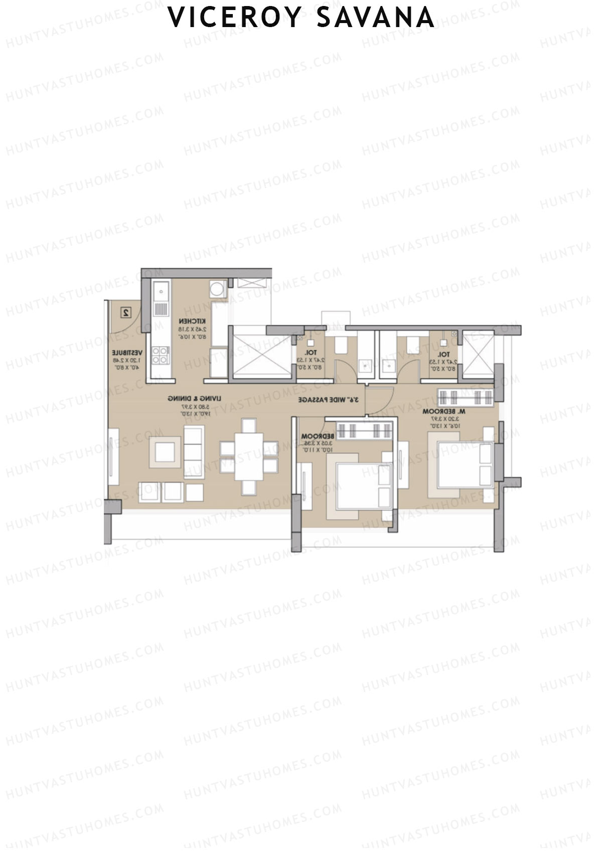 Viceroy Savana Tower B Unit 1 Floor Plan