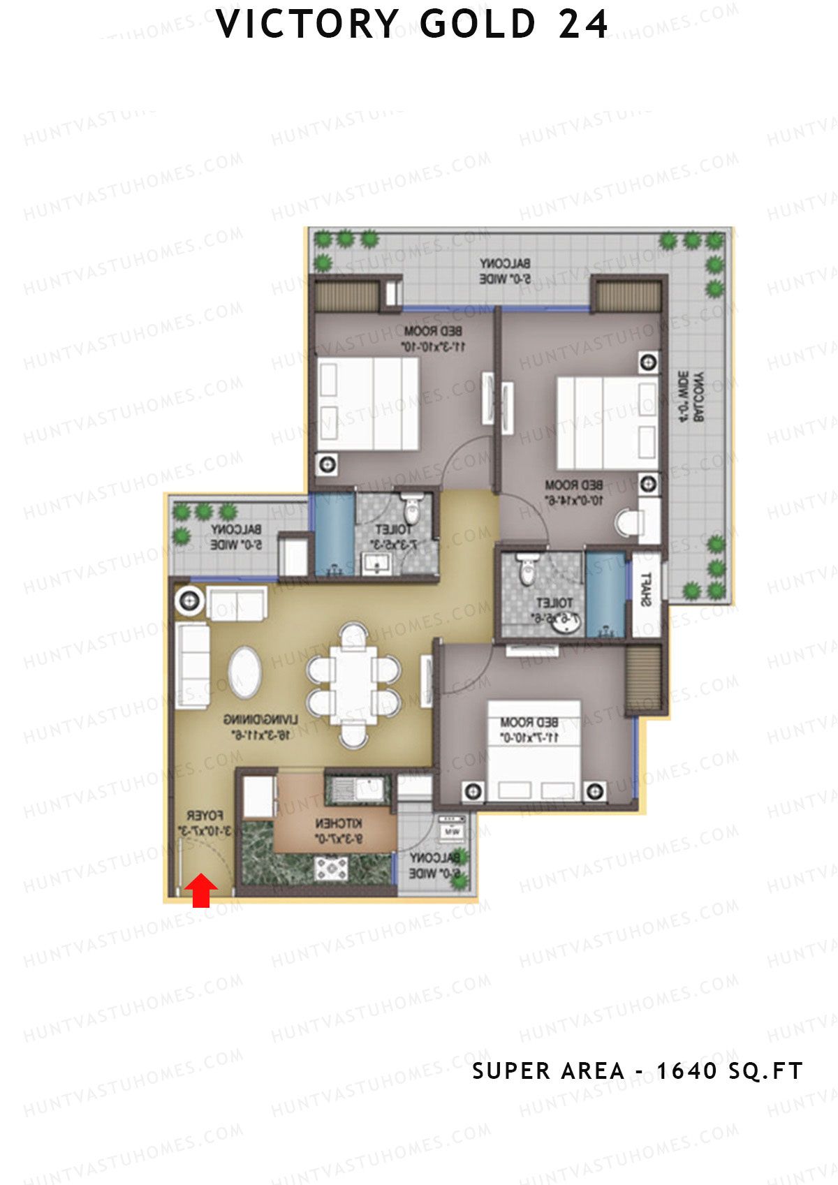 Victory Gold 24 Tower A3 Unit 1 Floor Plan