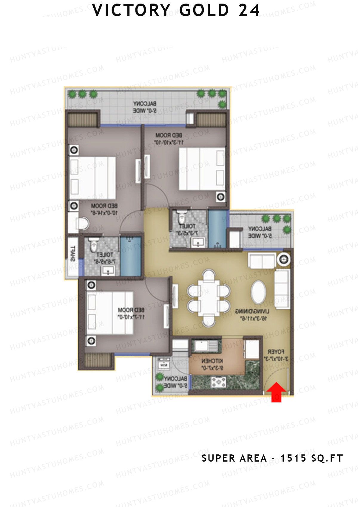 Victory Gold 24 Tower A3 Unit 4 Floor Plan